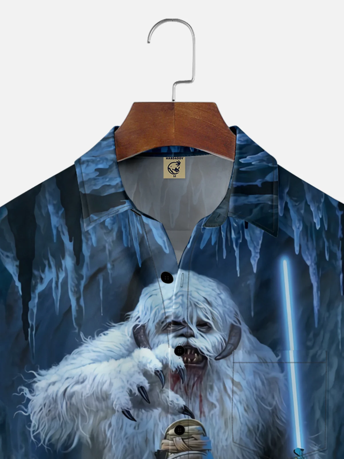 Moisture Wicking Star Snowman Chest Pocket Hawaiian Shirt