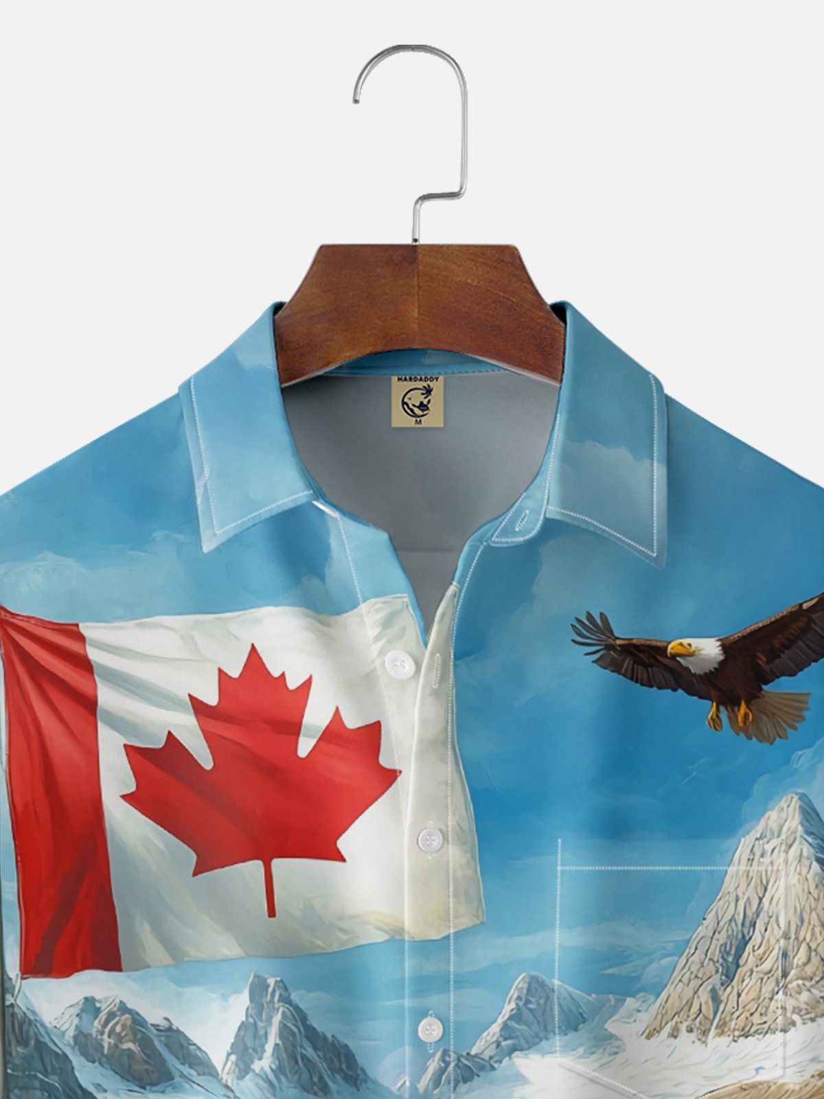 Moisture Wicking Canadian Beaver Moose Chest Pocket Hawaiian Shirt