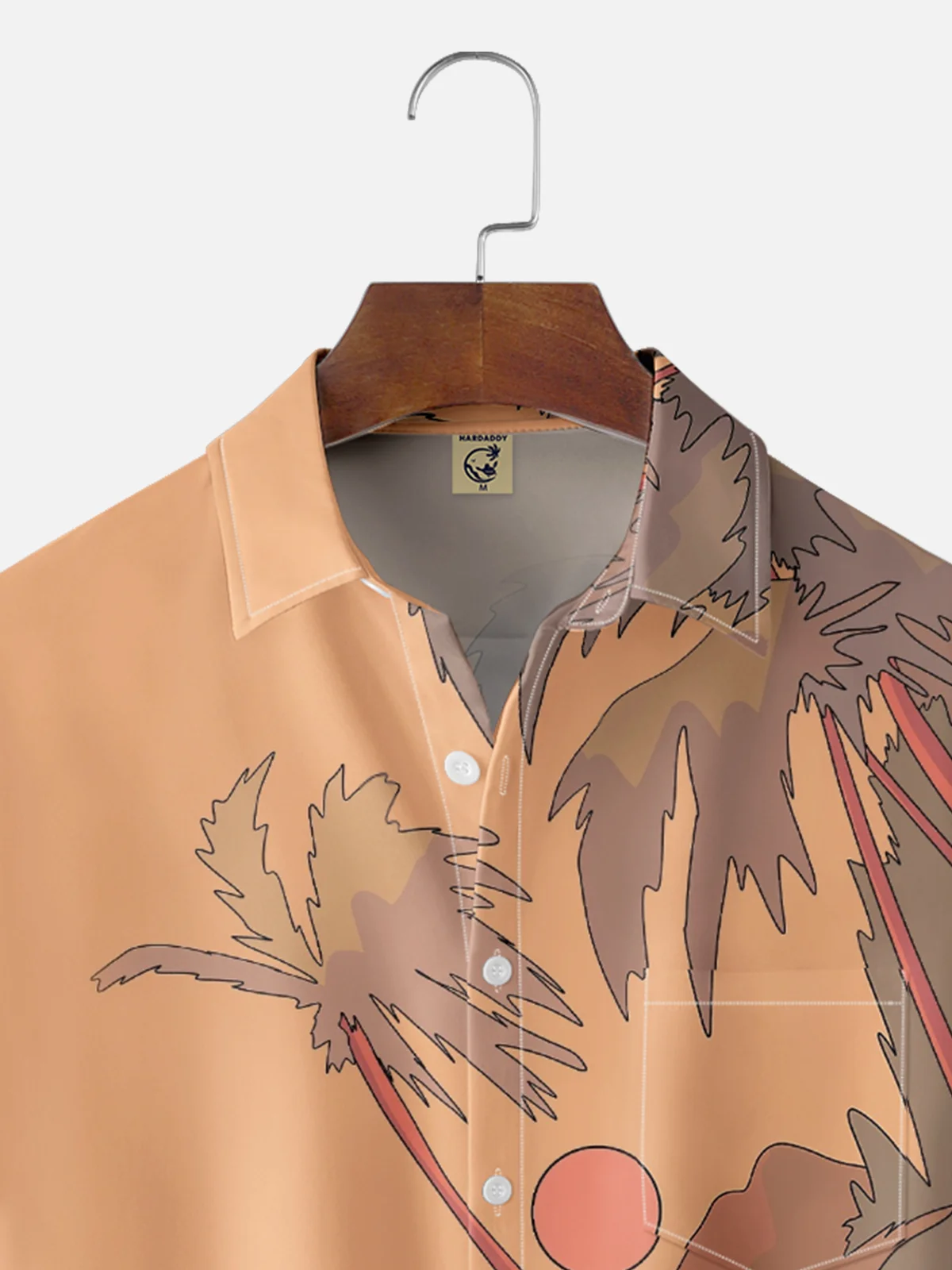 Hardaddy x Stephen Wade Moisture Wicking Seaside Coconut Tree Chest Pocket Hawaiian Shirt