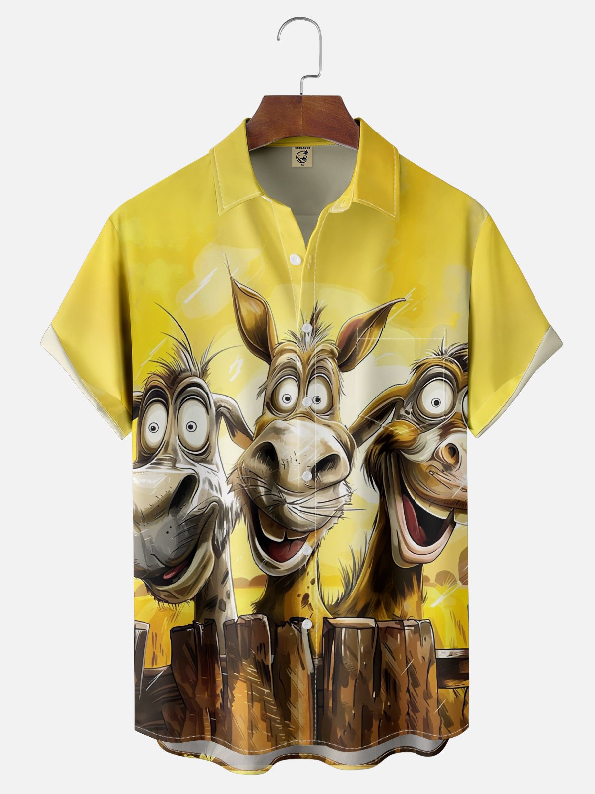 Moisture Wicking Funny Donkey Chest Pocket Hawaiian Shirt