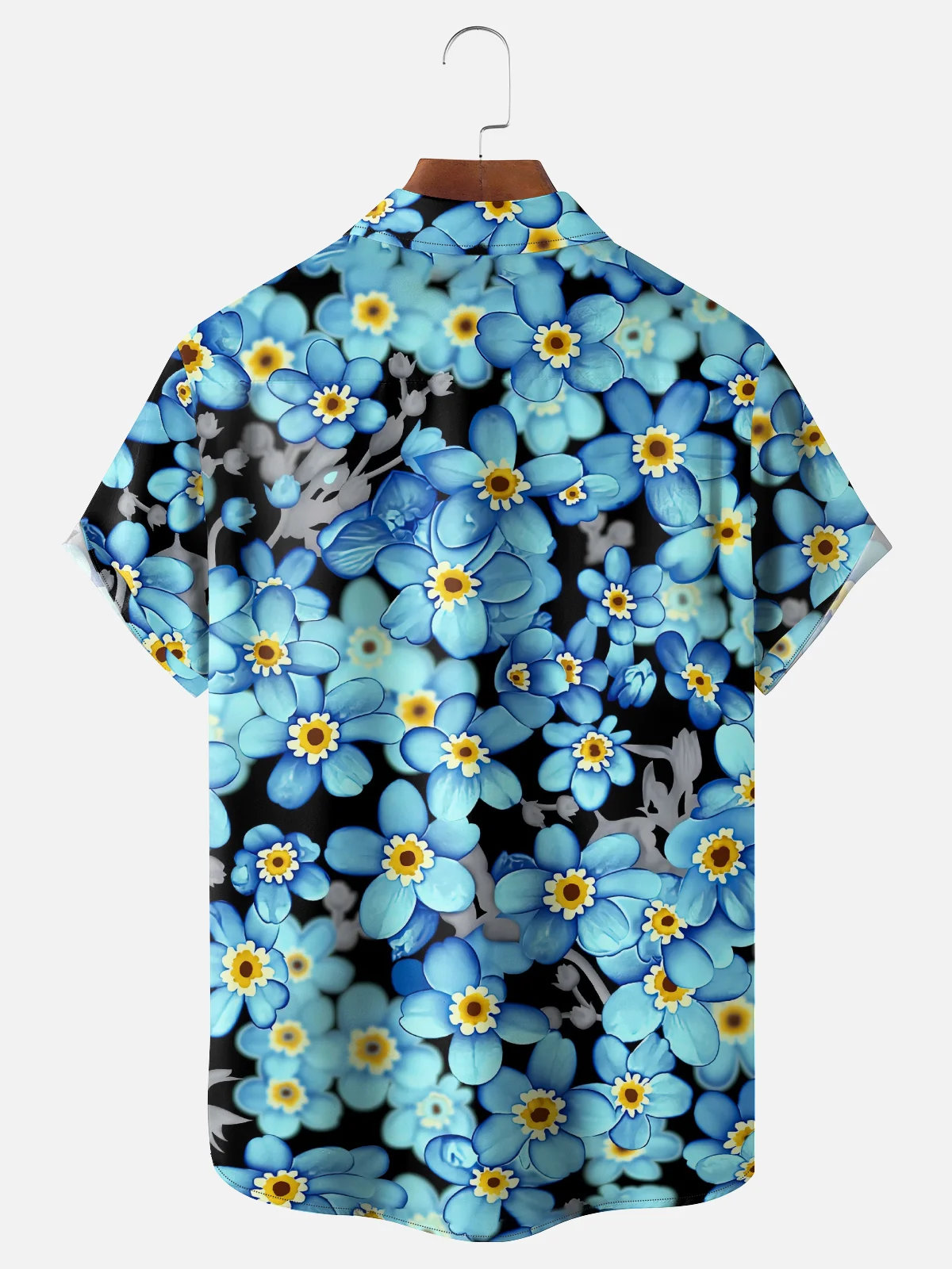 Moisture Wicking Floral Chest Pocket Hawaiian Shirt