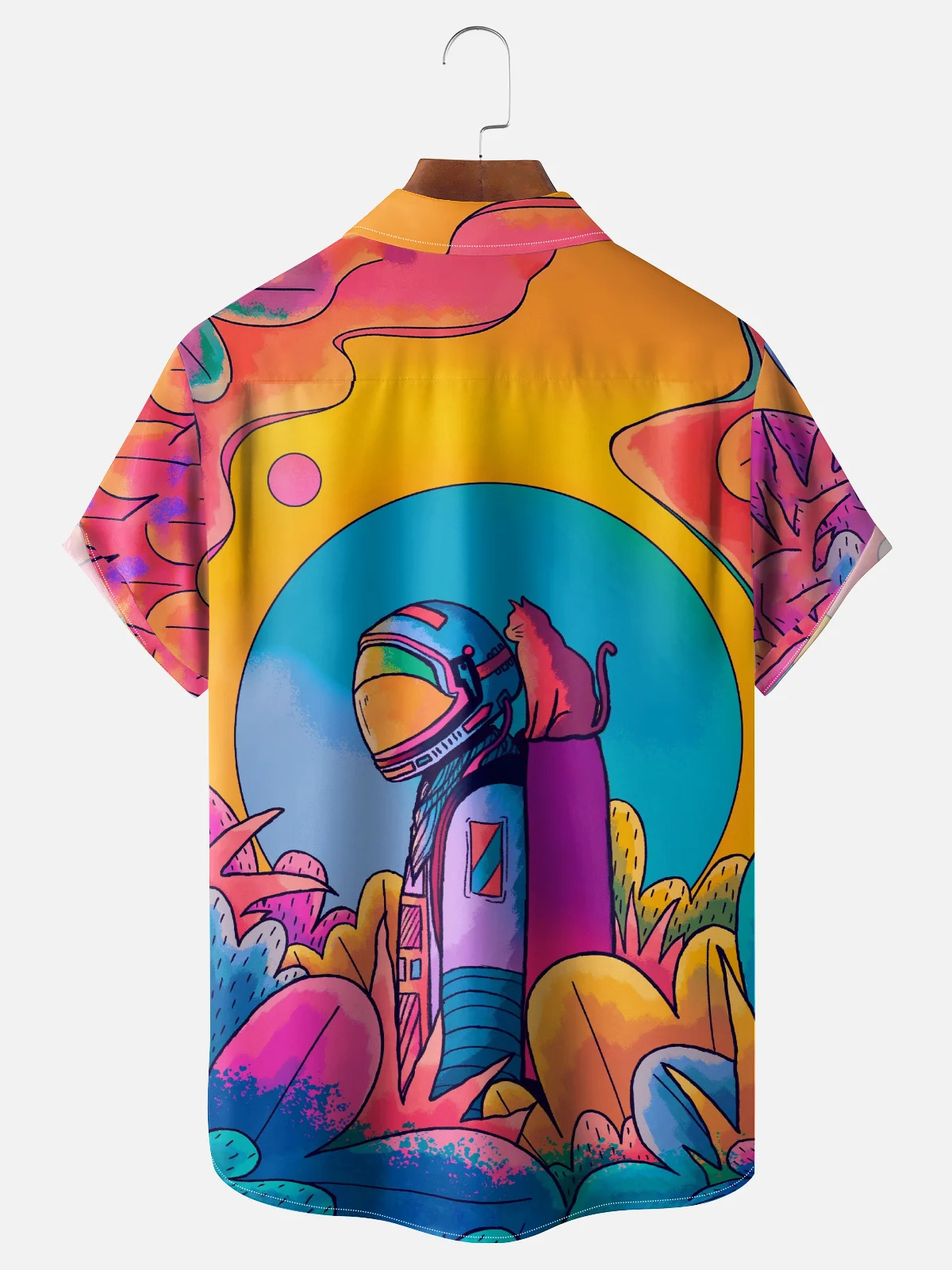 Hardaddy x Stephen Wade Moisture Wicking Abstract Art Landscape Chest Pocket Hawaiian Shirt