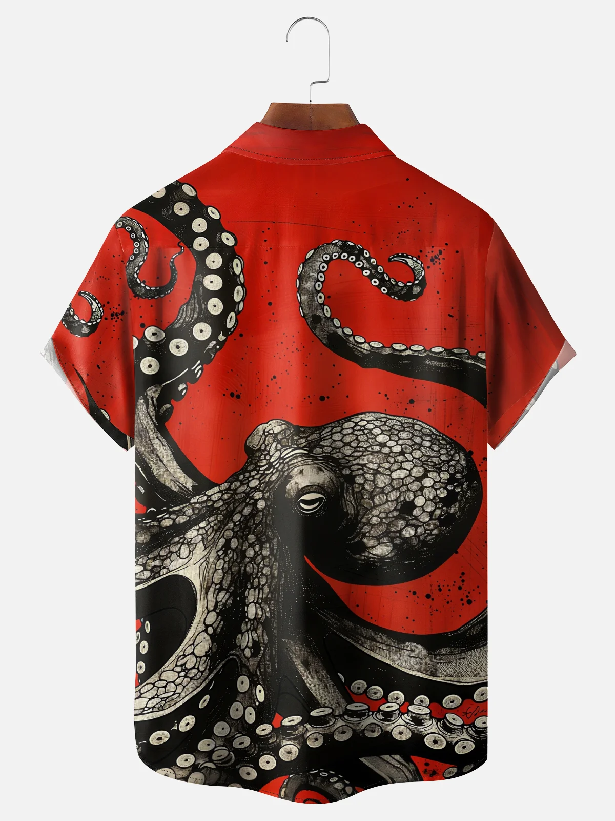 Moisture Wicking Octopus Chest Pocket hawaiian Shirt