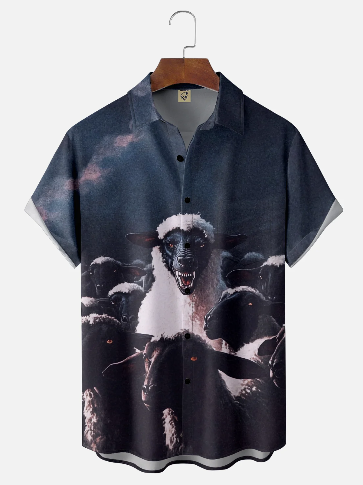 Moisture Wicking Wolf in Sheep's Clothing Chest Pocket Hawaiian Shirt