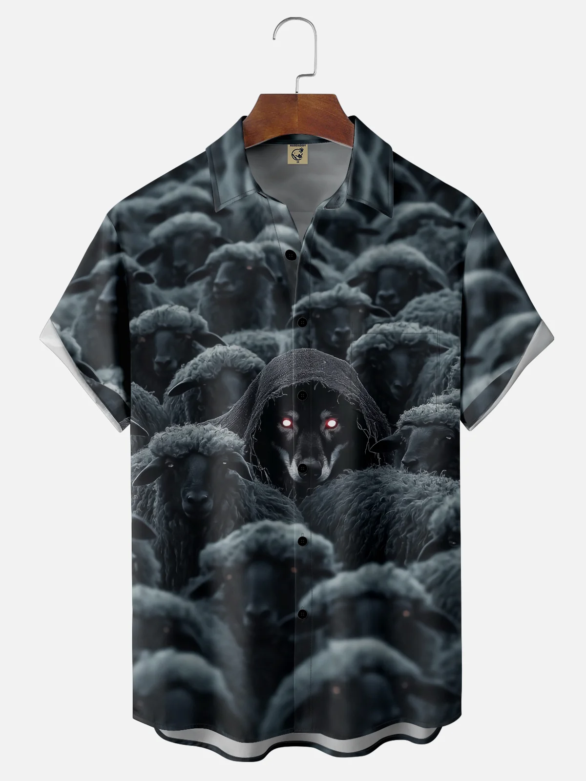 Moisture Wicking Wolf in Sheep's Clothing Chest Pocket Hawaiian Shirt