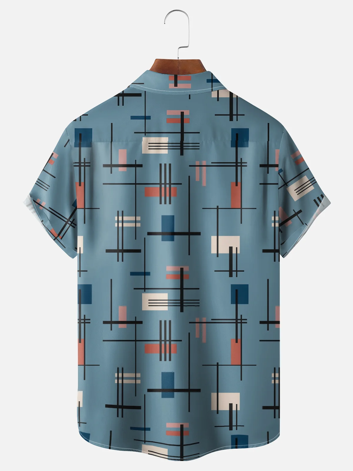 Moisture-wicking Geometric Chest Pocket Casual Shirt