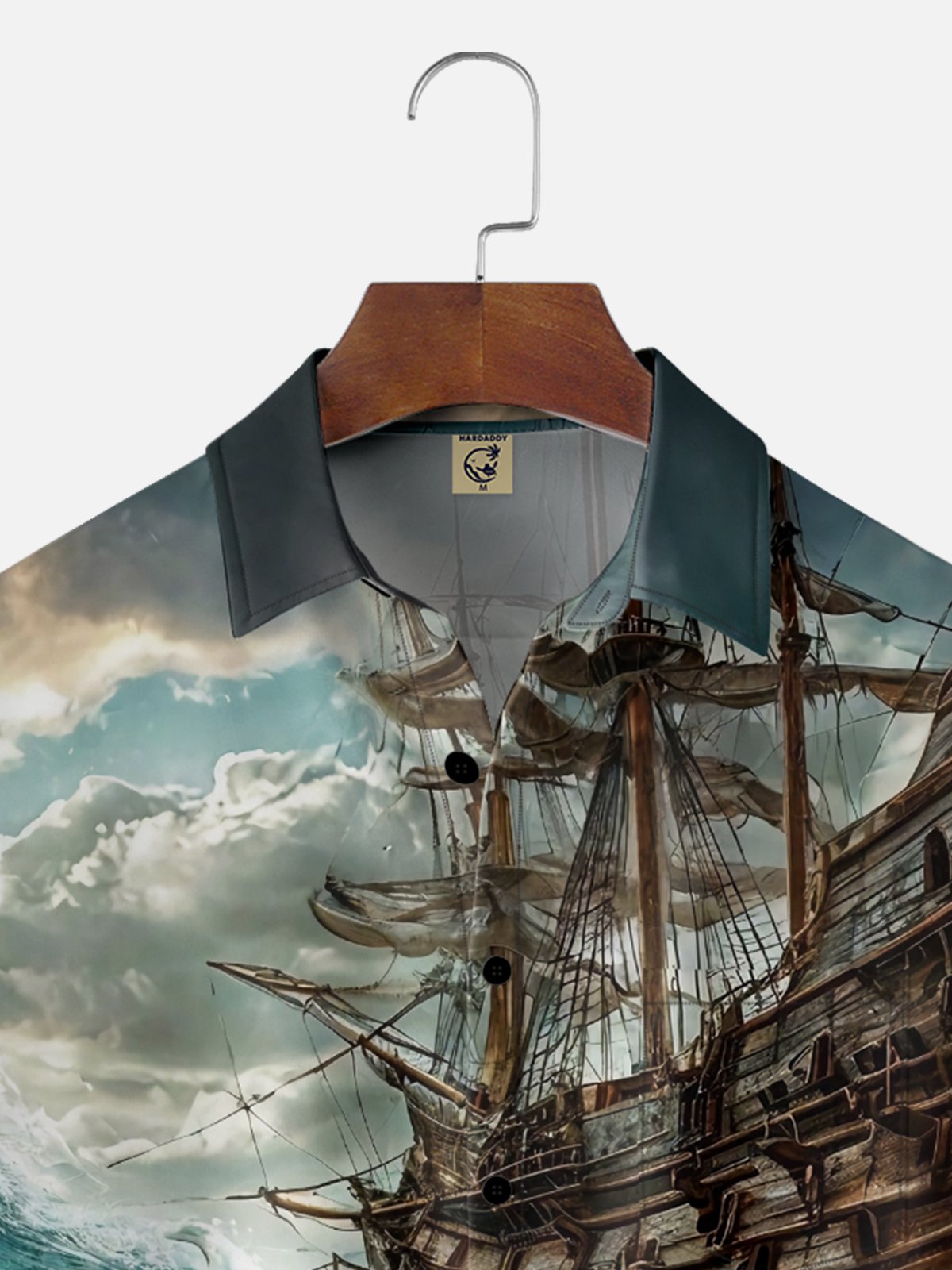 Moisture-wicking Pirate Ship Siren Mermaid Chest Pocket Casual Shirt