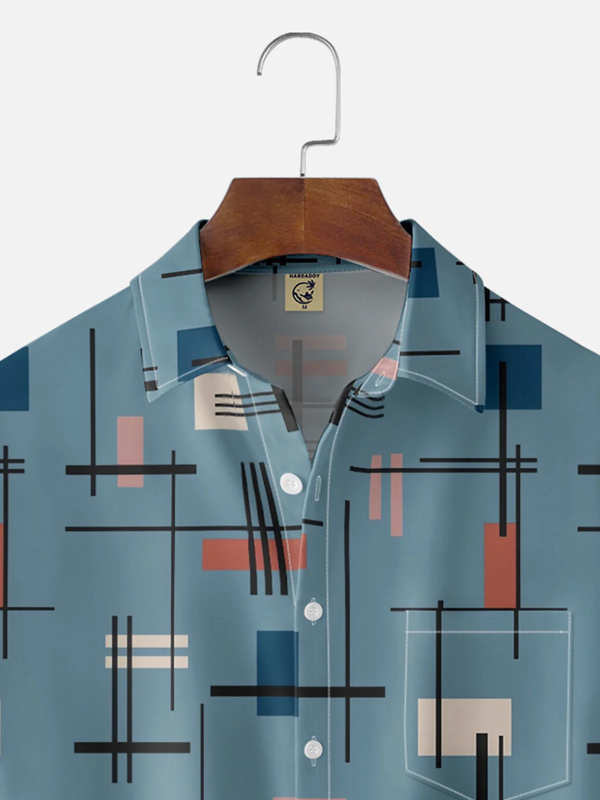 Moisture-wicking Geometric Chest Pocket Casual Shirt
