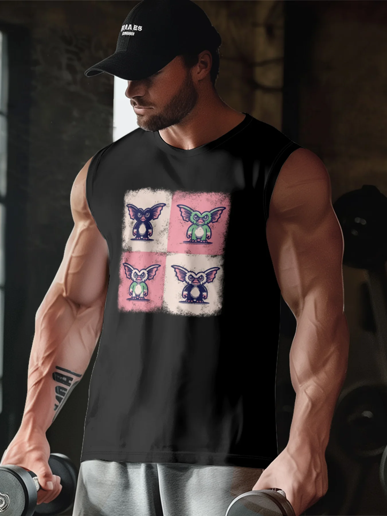 Hardaddy X Artist Marcio Lima Mens Crewneck Tank Tops Bat Beach Sleeveless Shirt