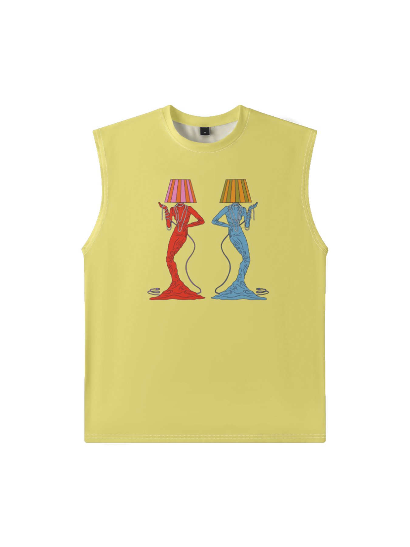 Hardaddy X Artist Janet Johnson Mens Crewneck Tank Tops Mermaid Table Lamp Beach Sleeveless Shirt