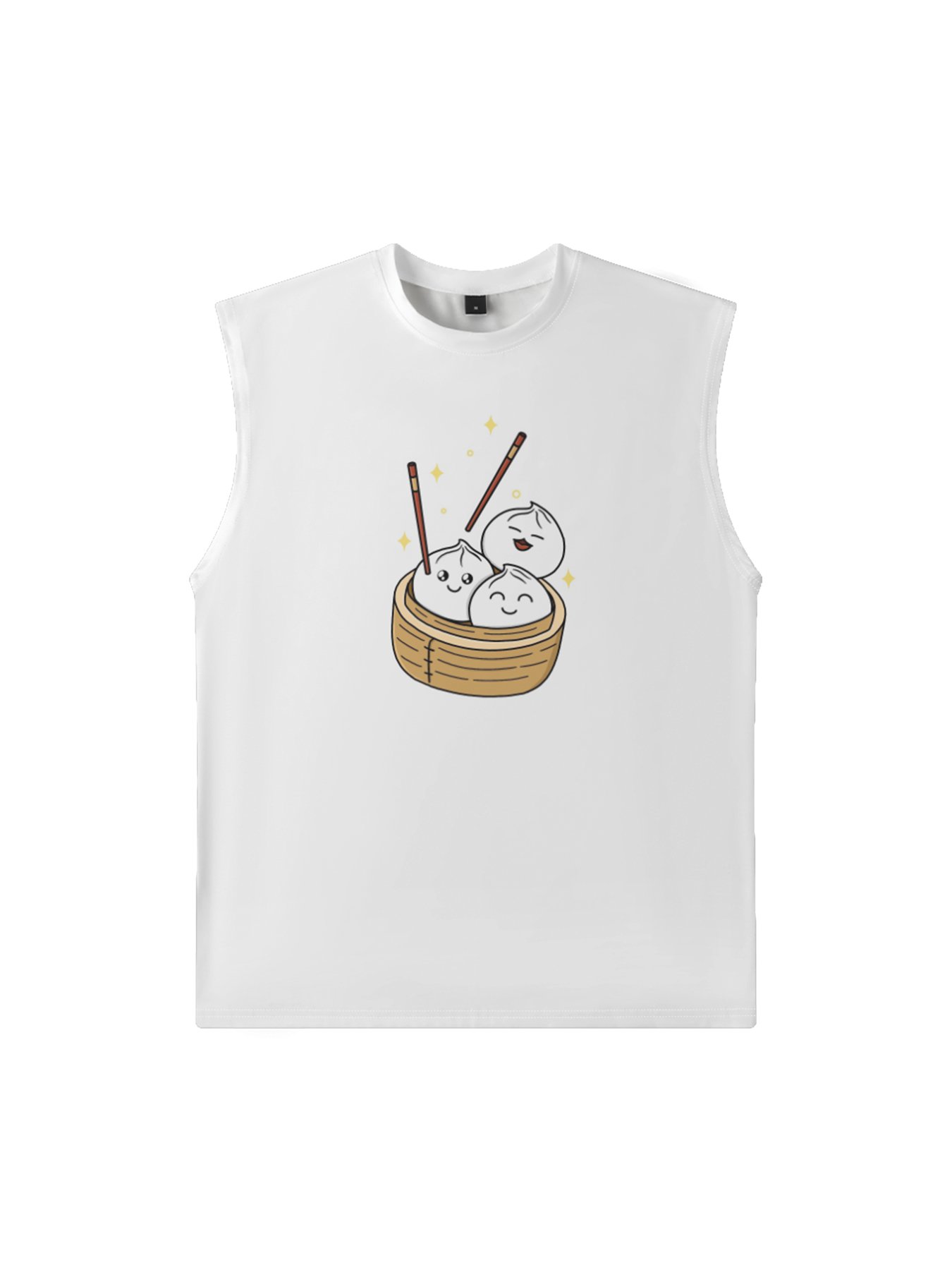 Hardaddy X Artist Kimprut Imut Mens Crewneck Tank Tops Xiao Long Bao Beach Sleeveless Shirt