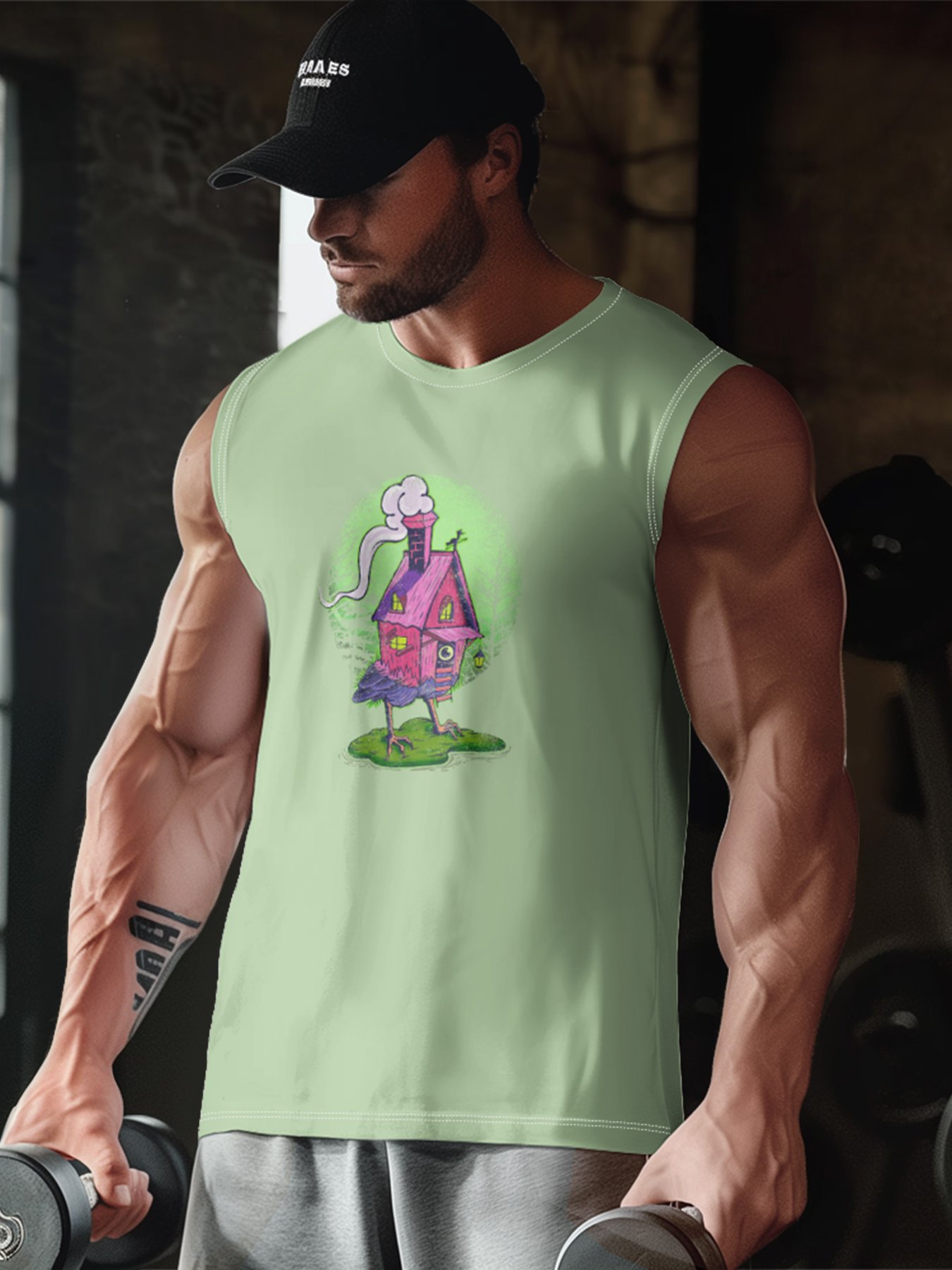 Hardaddy X Artist Marcio Lima Mens Crewneck Tank Tops House Chicken Beach Sleeveless Shirt