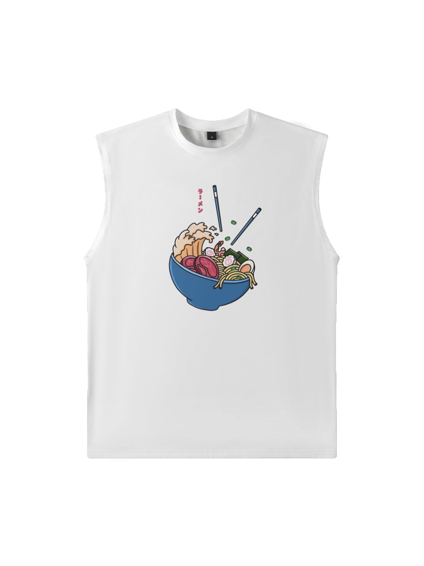 Hardaddy X Artist Kimprut Imut Mens Crewneck Tank Tops Japanese Ramen Beach Sleeveless Shirt