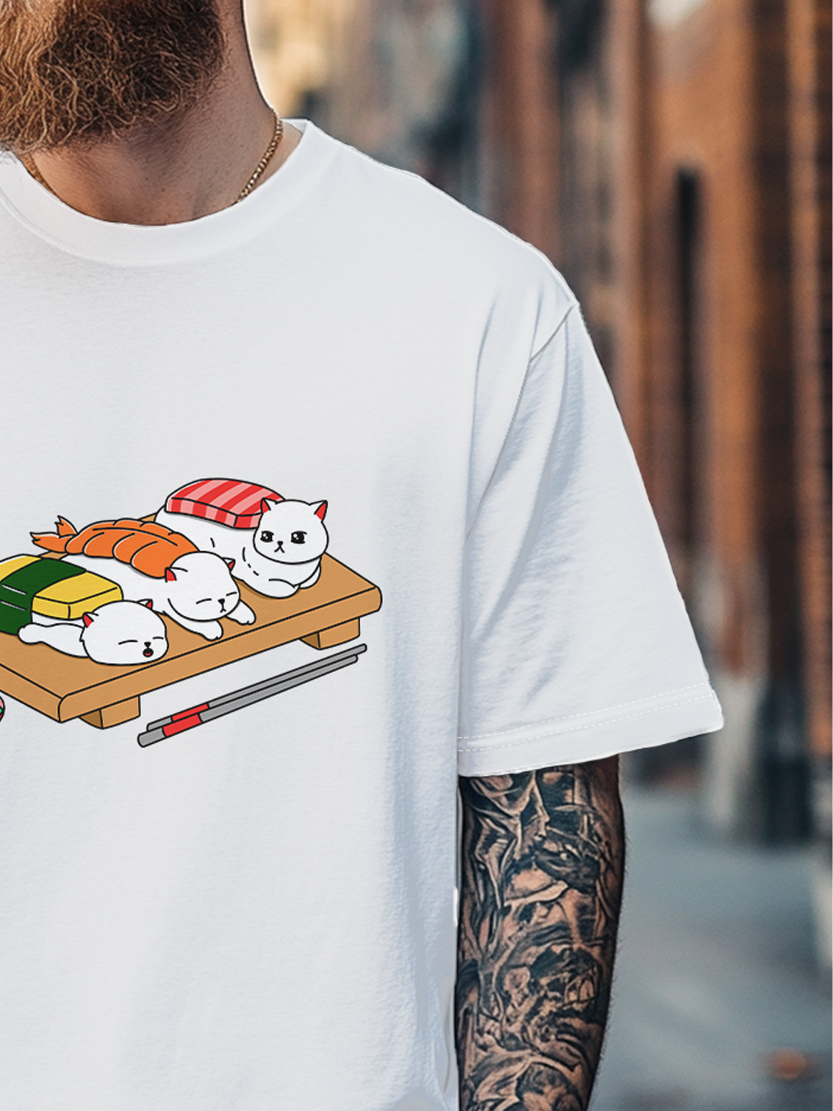 Hardaddy x Kimprut Imut Men's Japanese Sushi Art Fitted T-shirts