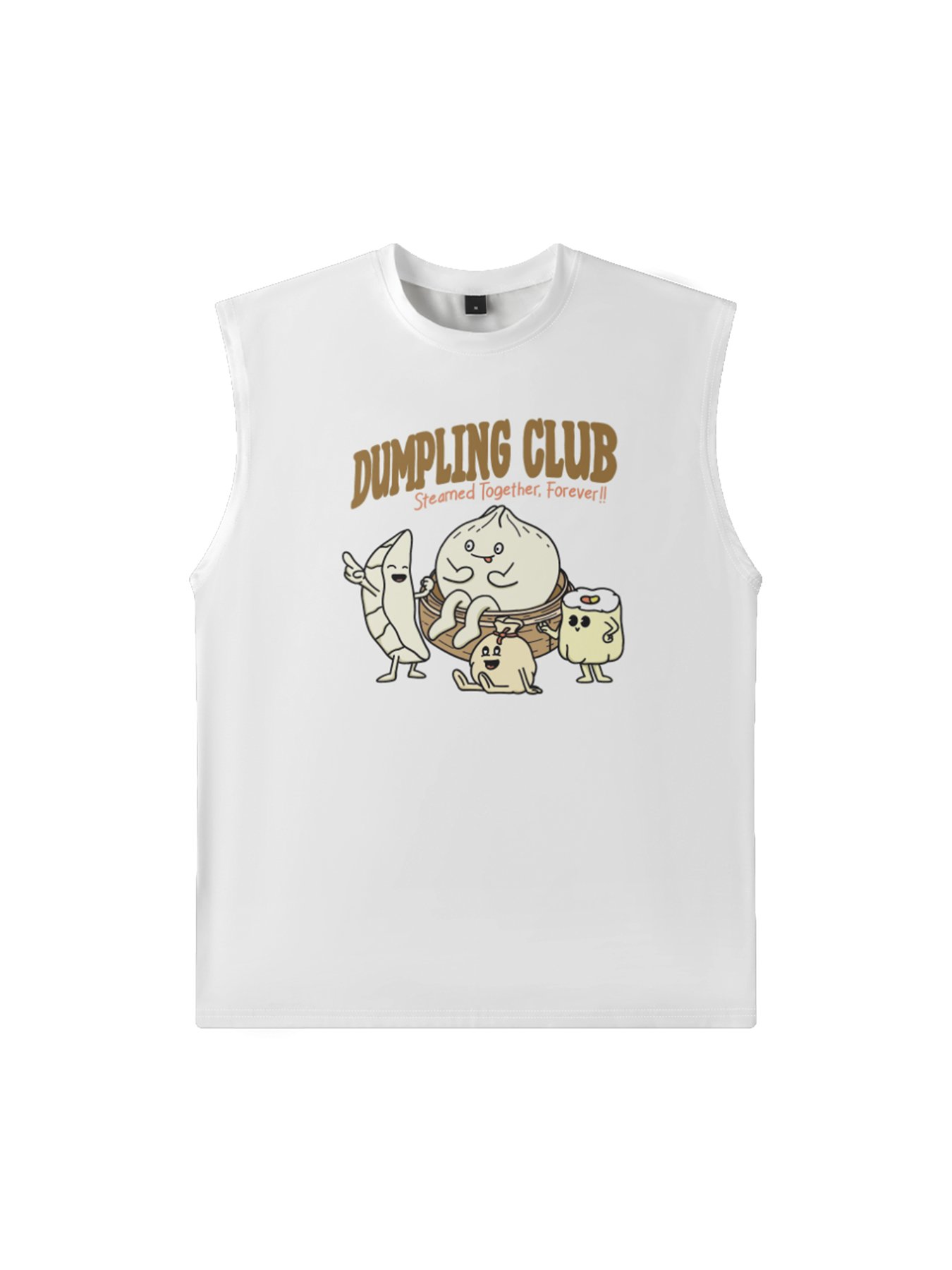 Hardaddy X Artist Kimprut Imut Mens Crewneck Tank Tops Dumplings Siumai Xiaolongbao Beach Sleeveless Shirt