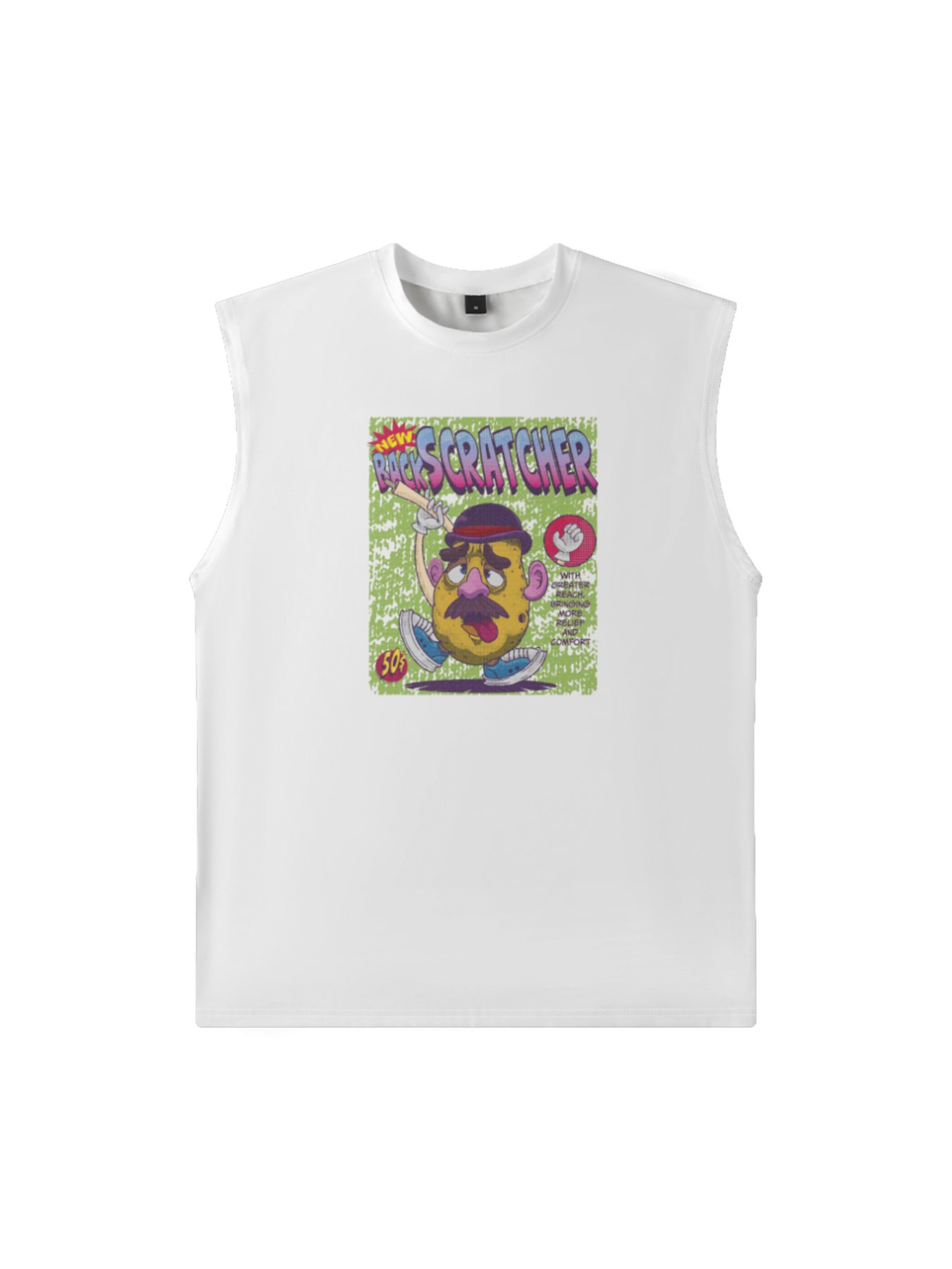 Hardaddy X Artist Marcio Lima Mens Crewneck Tank Tops Back Scratcher Beach Sleeveless Shirt