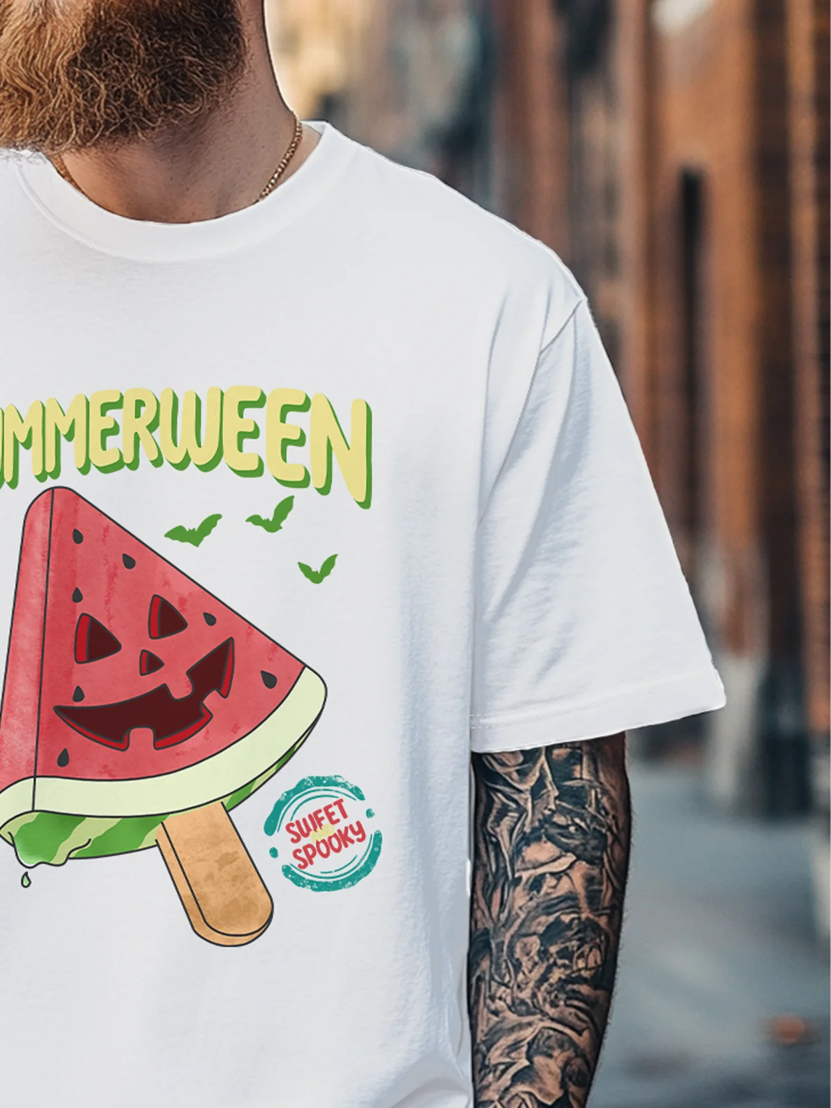 Hardaddy x Kimprut Imut Men's Summer Watermelon Art Fitted T-shirts