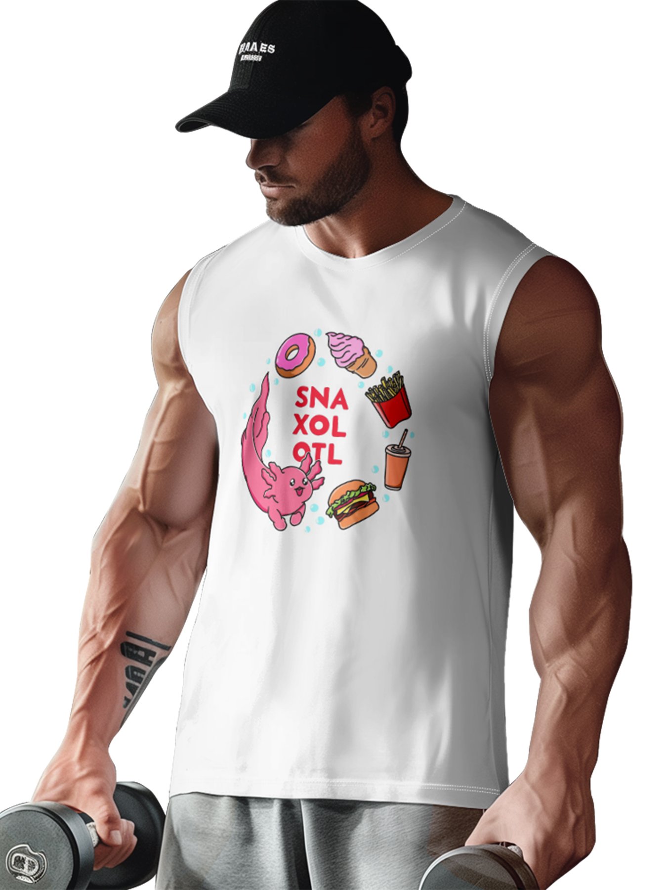 Hardaddy X Artist Kimprut Imut Mens Crewneck Tank Tops Sushi Beach Sleeveless Shirt