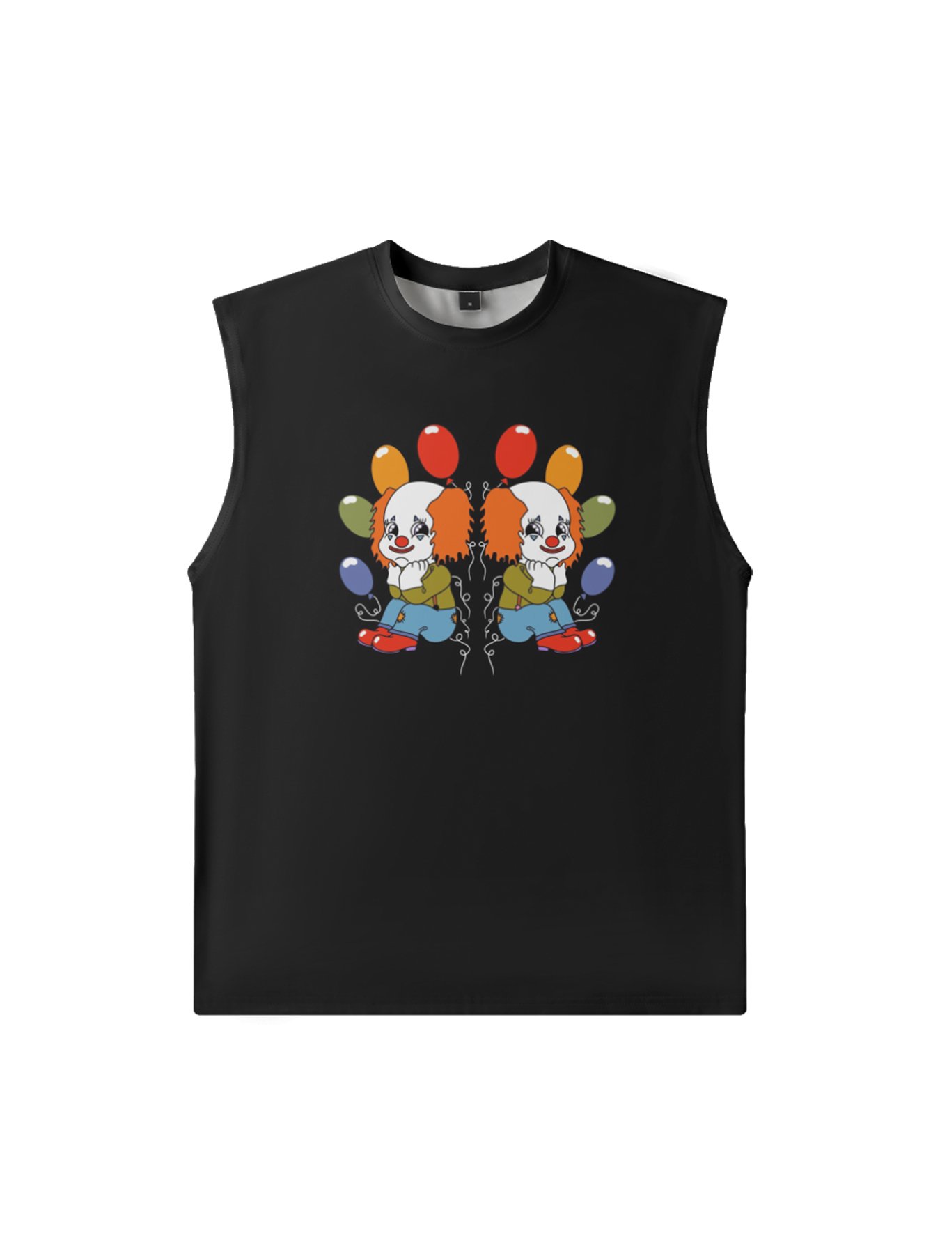 Hardaddy X Artist Janet Johnson Mens Crewneck Tank Tops Clown Beach Sleeveless Shirt