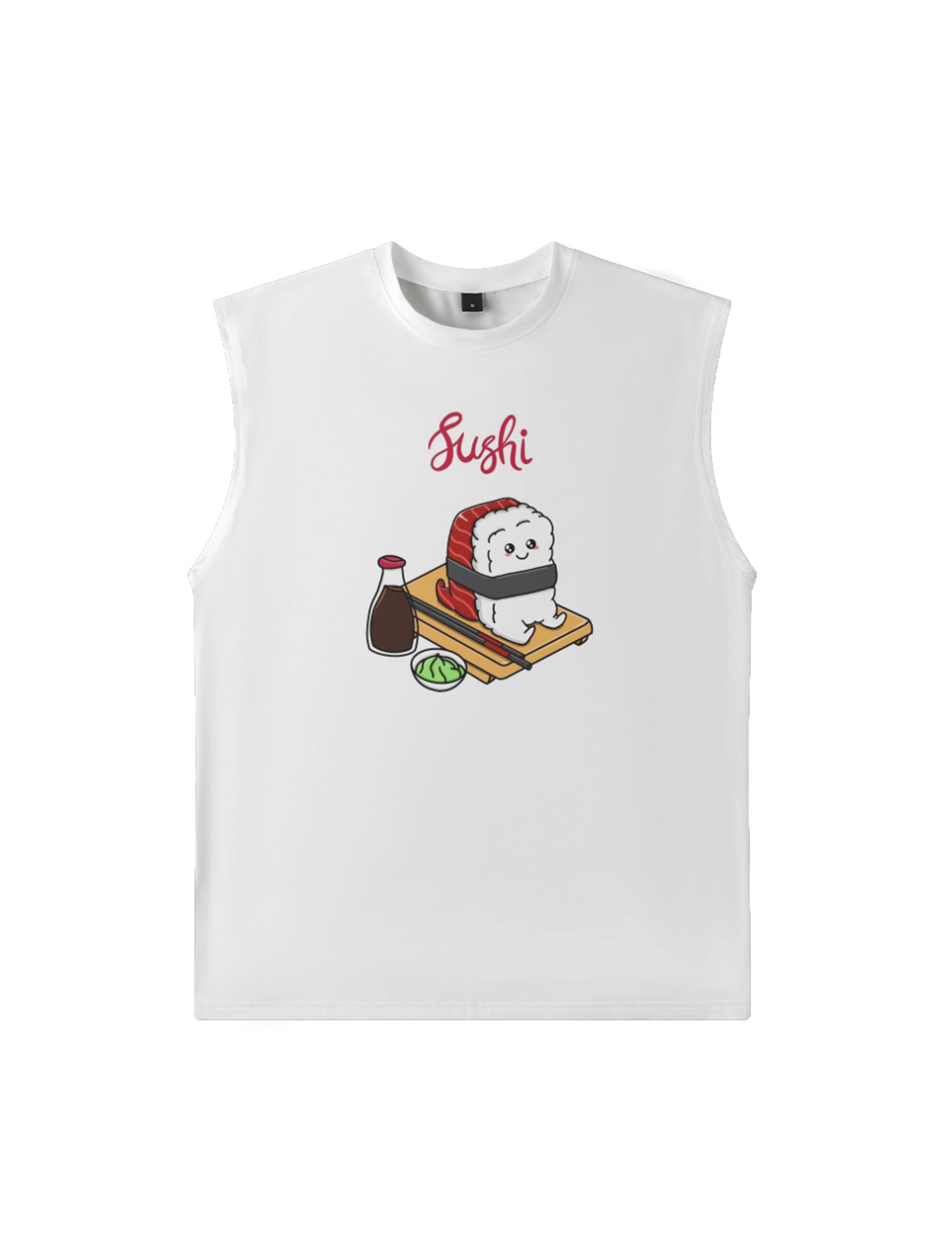 Hardaddy X Artist Kimprut Imut Mens Crewneck Tank Tops Sushi Soy Beach Sleeveless Shirt