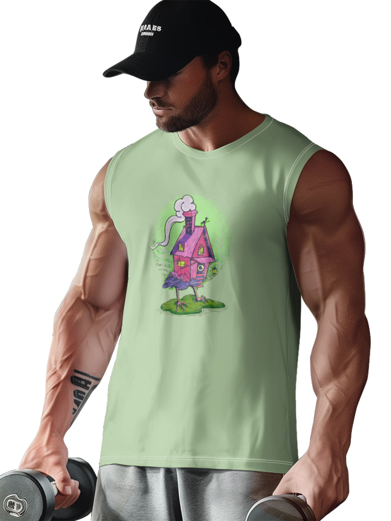 Hardaddy X Artist Marcio Lima Mens Crewneck Tank Tops House Chicken Beach Sleeveless Shirt