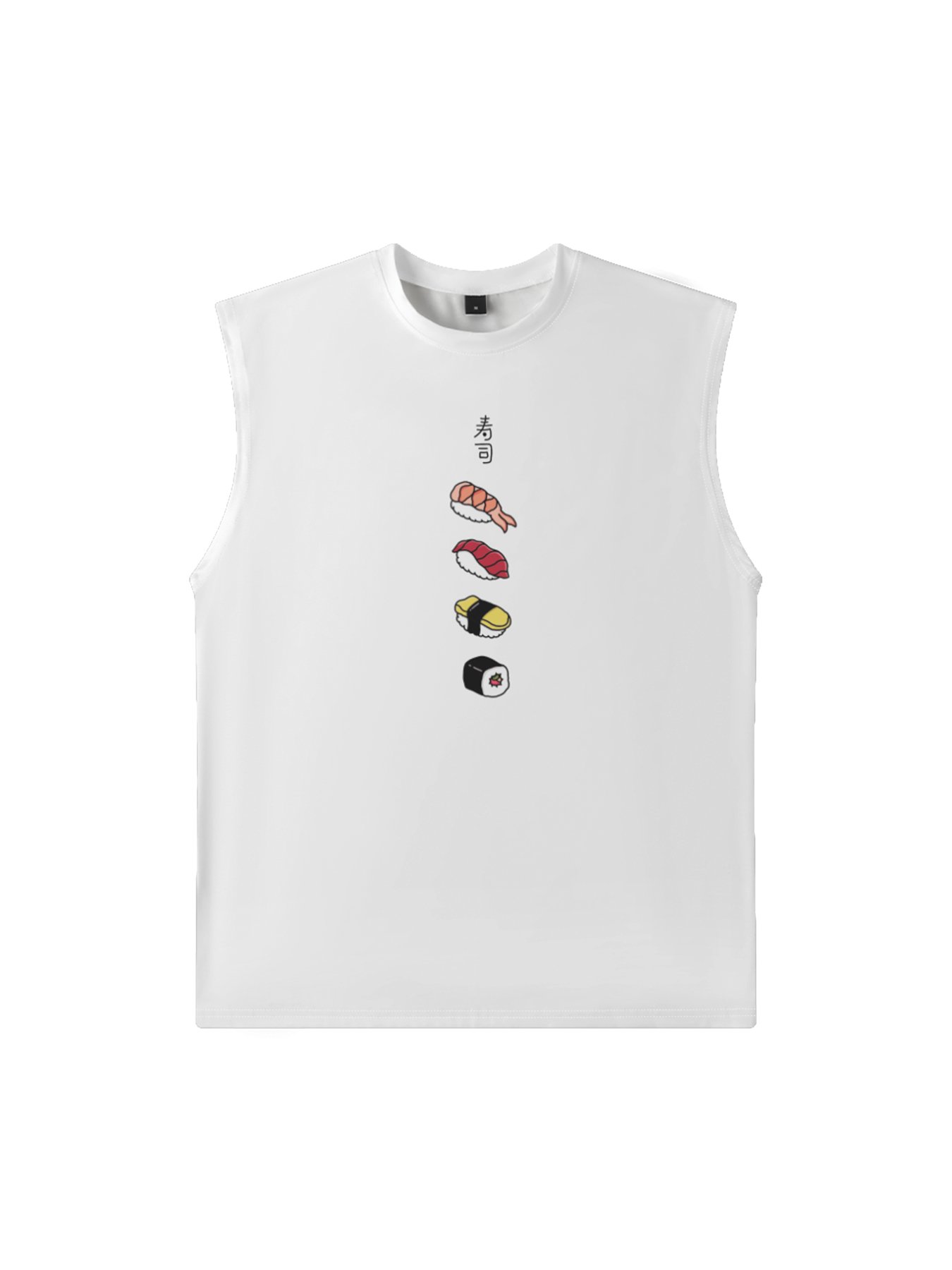 Hardaddy X Artist Kimprut Imut Mens Crewneck Tank Tops Sushi Beach Sleeveless Shirt
