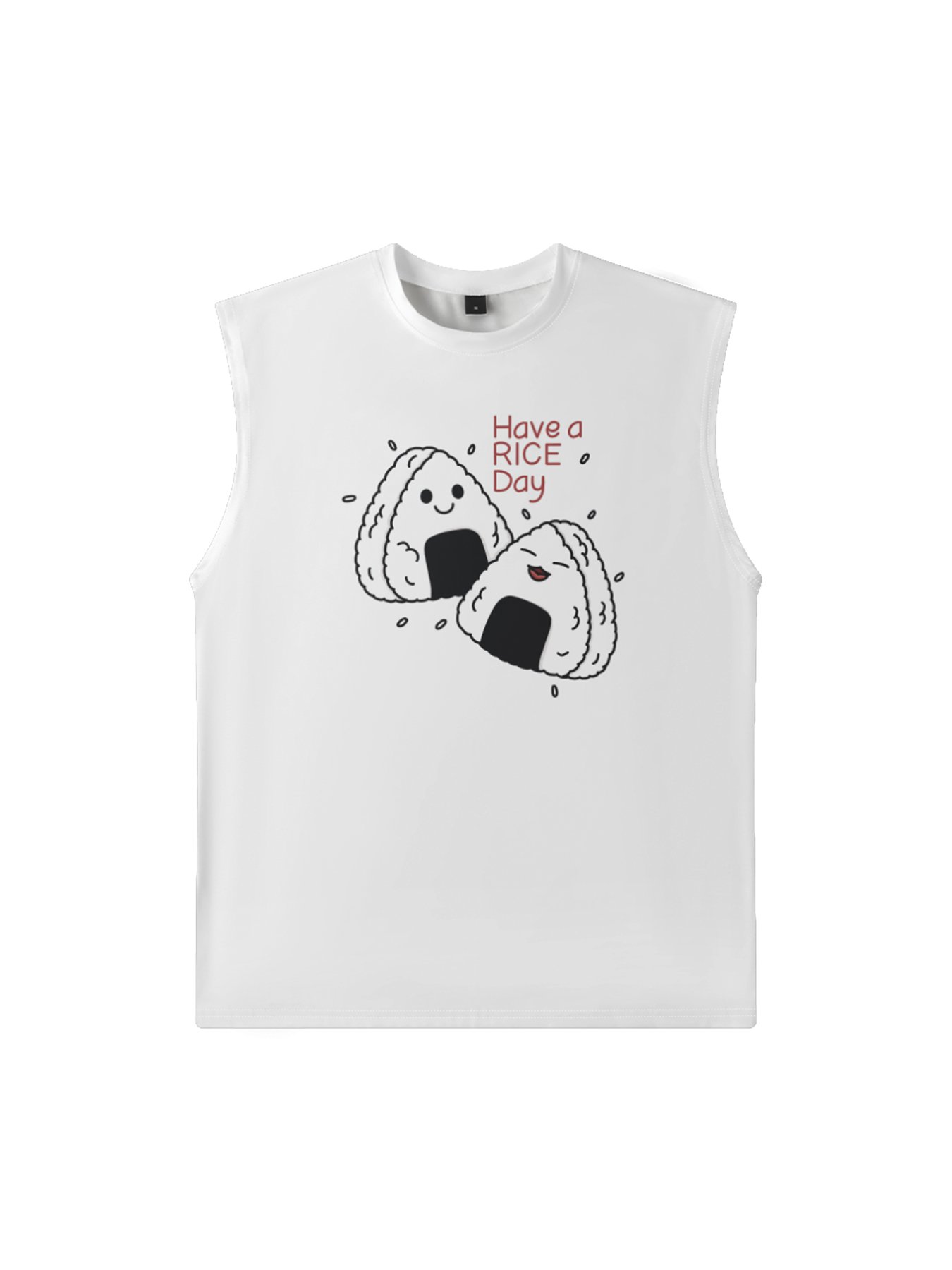 Hardaddy X Artist Kimprut Imut Mens Crewneck Tank Tops Japanese Rice Balls Beach Sleeveless Shirt