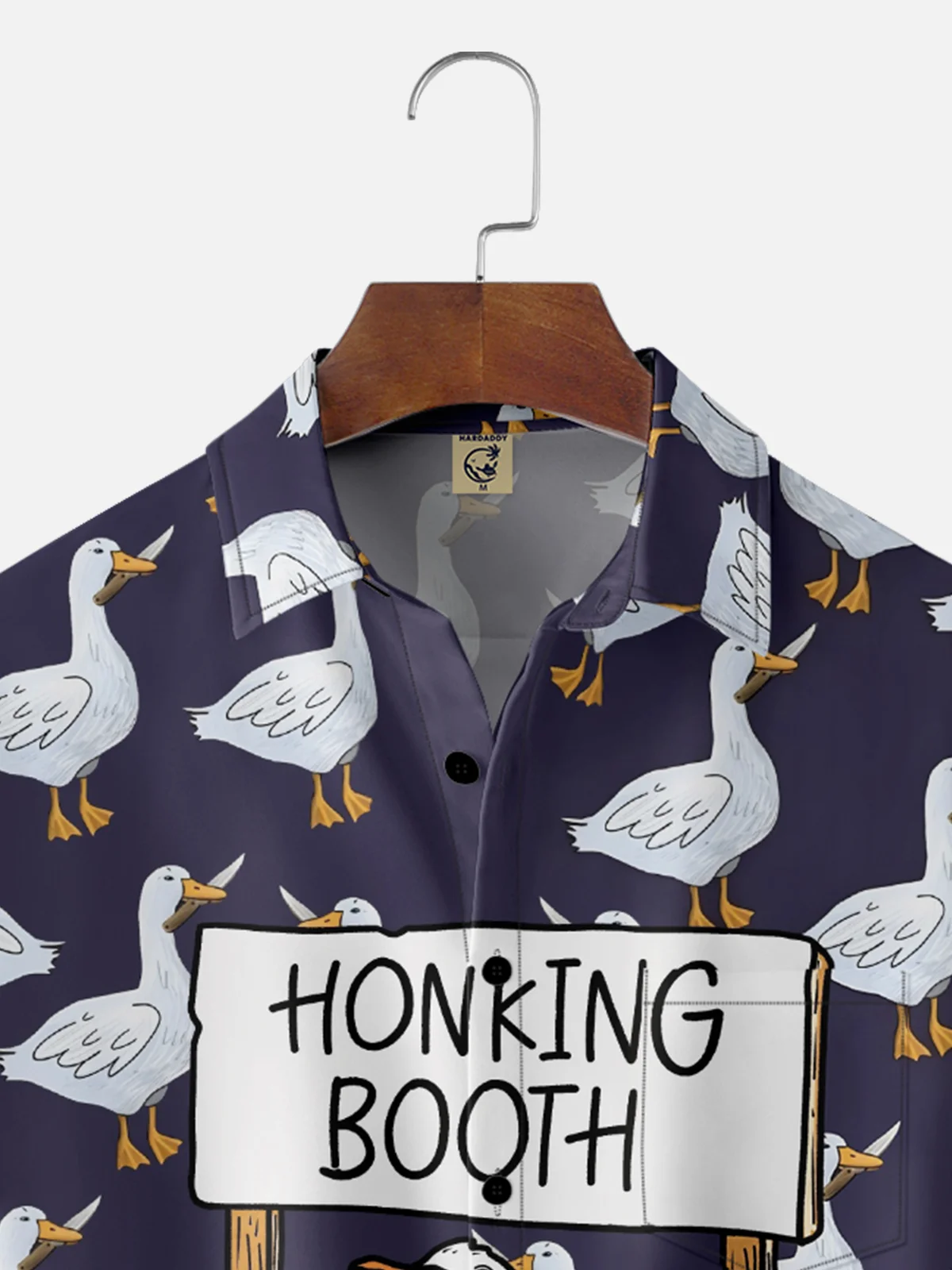 Hardaddy x Kimprut Imut Moisture Wicking Fun Words Goose Chest Pocket Hawaiian Shirt