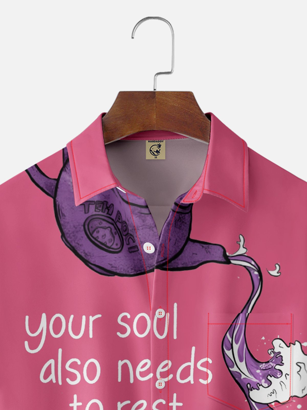 Hardaddy x Kimprut Imut Moisture Wicking Skull Lettering Chest Pocket Hawaiian Shirt
