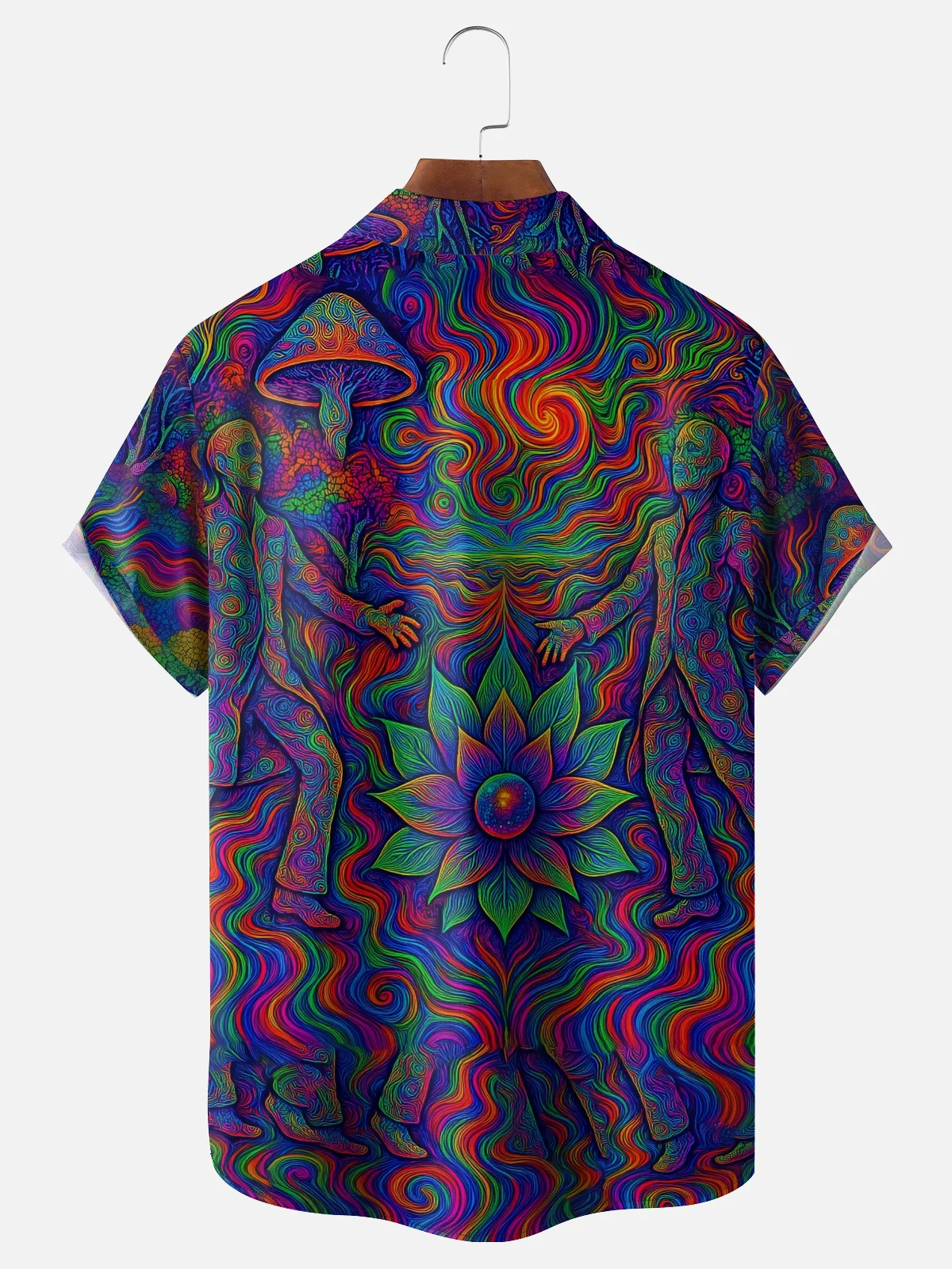 Synthetic Waveforms x Hardaddy Moisture-wicking Artistic Floral Lotus Chest Pocket Casual Shirt