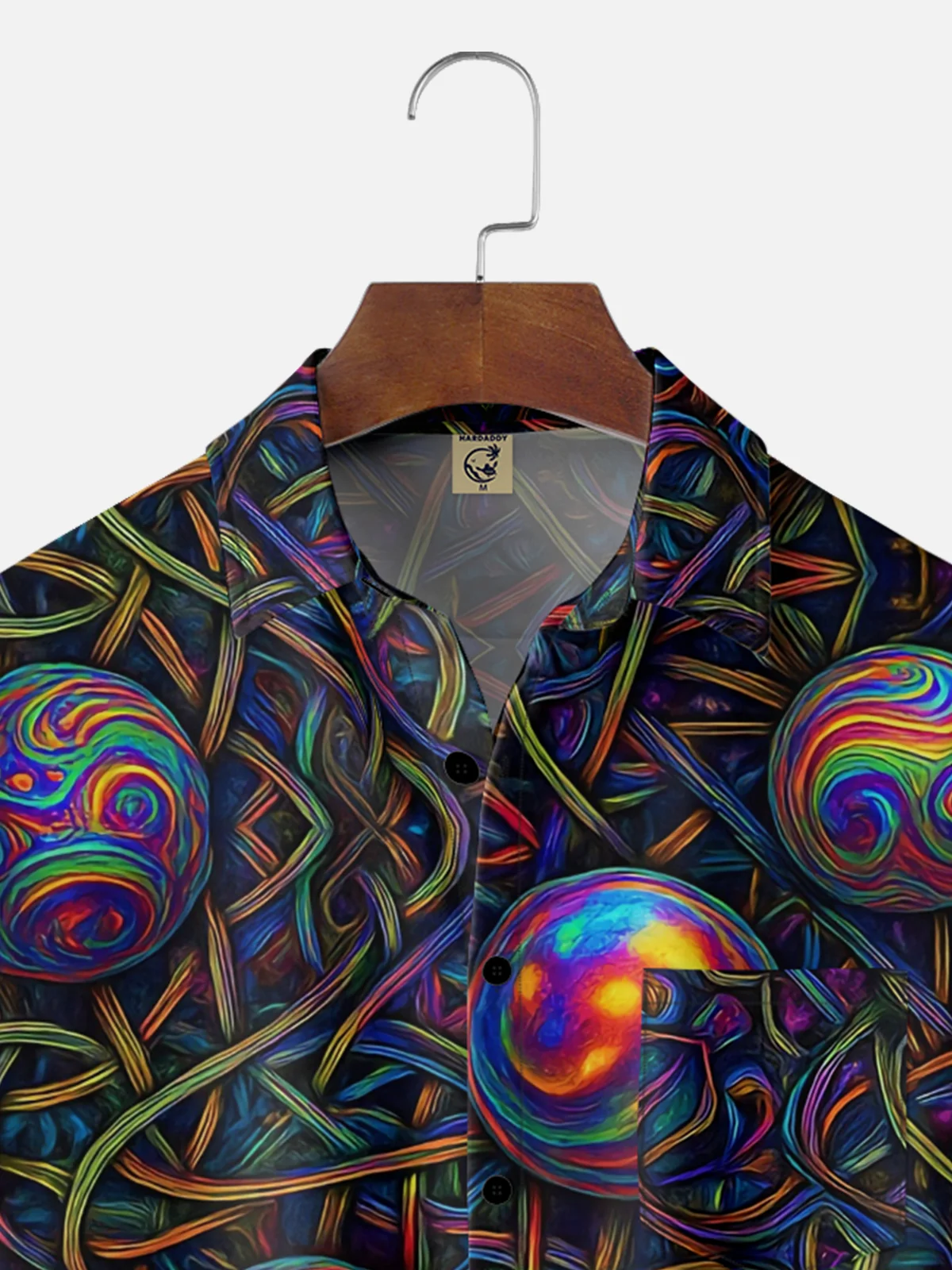 Hardaddy x Yunus Appak Moisture Wicking Art Abstract 3D Cube Ball Geometric Chest Pocket Hawaiian Shirt