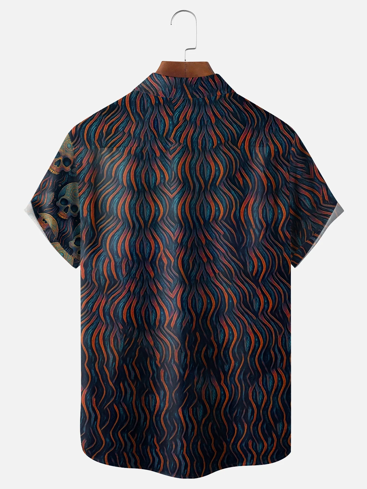 Hardaddy x Yunus Appak Moisture Wicking Artistic Abstract Gradient Skull Chest Pocket Hawaiian Shirt