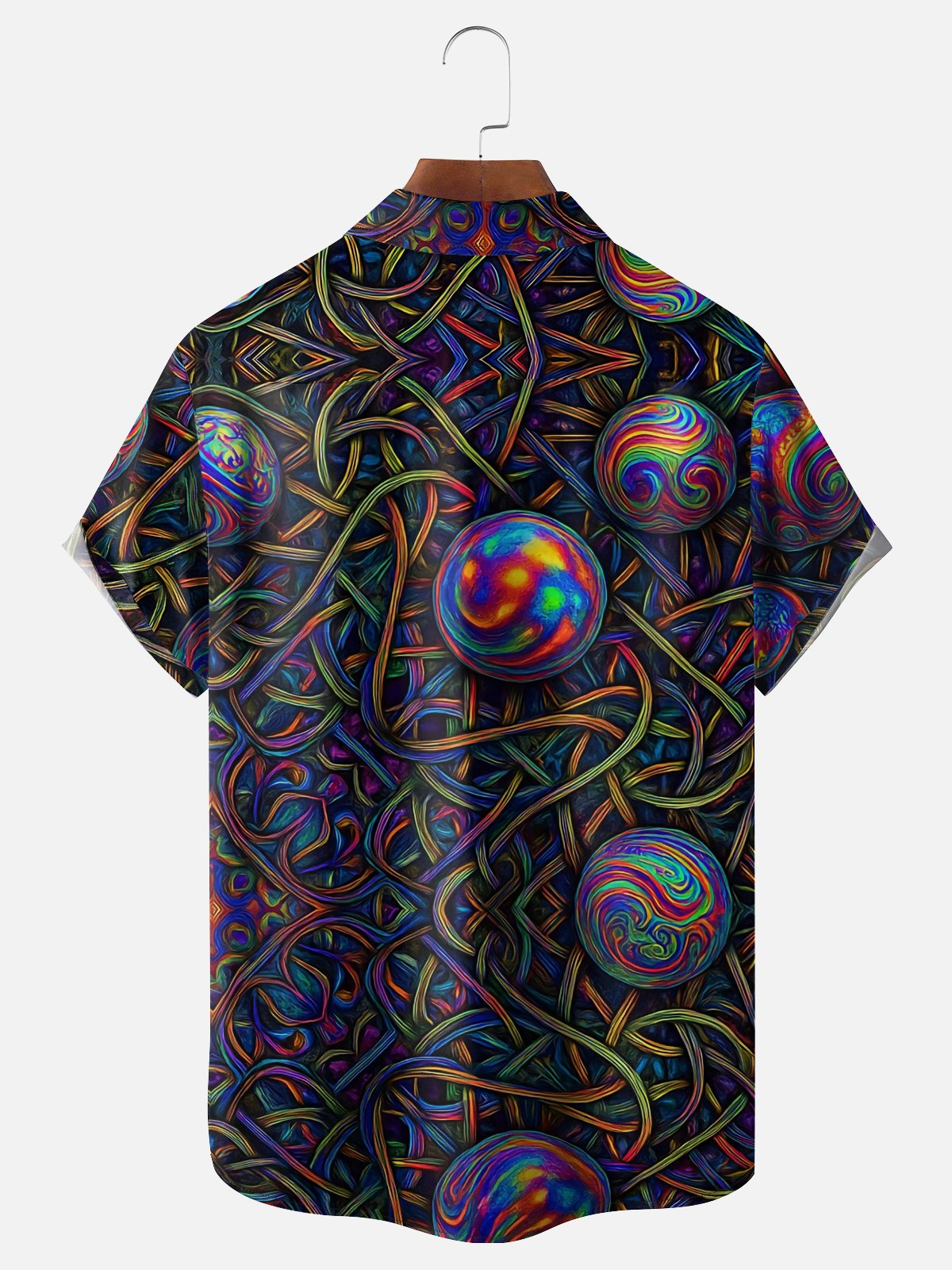 Hardaddy x Yunus Appak Moisture Wicking Art Abstract 3D Cube Ball Geometric Chest Pocket Hawaiian Shirt