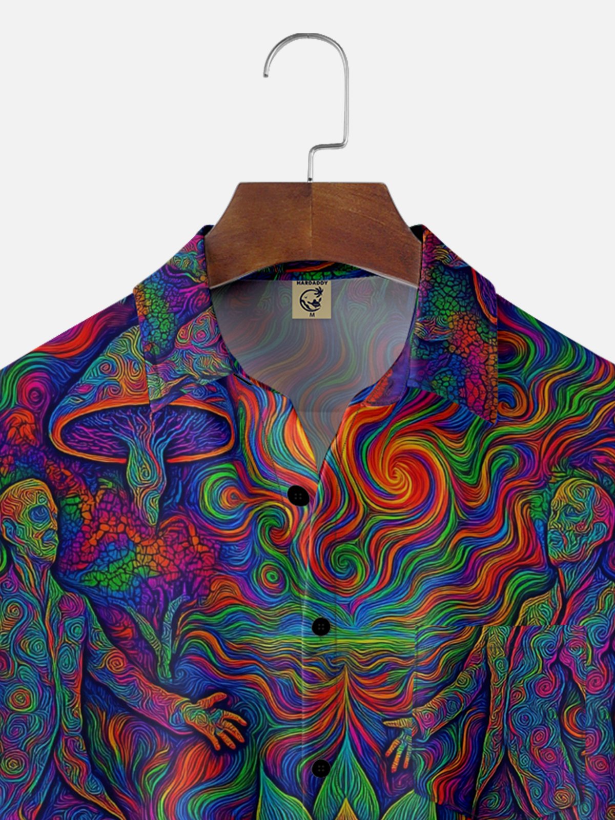 Synthetic Waveforms x Hardaddy Moisture-wicking Artistic Floral Lotus Chest Pocket Casual Shirt