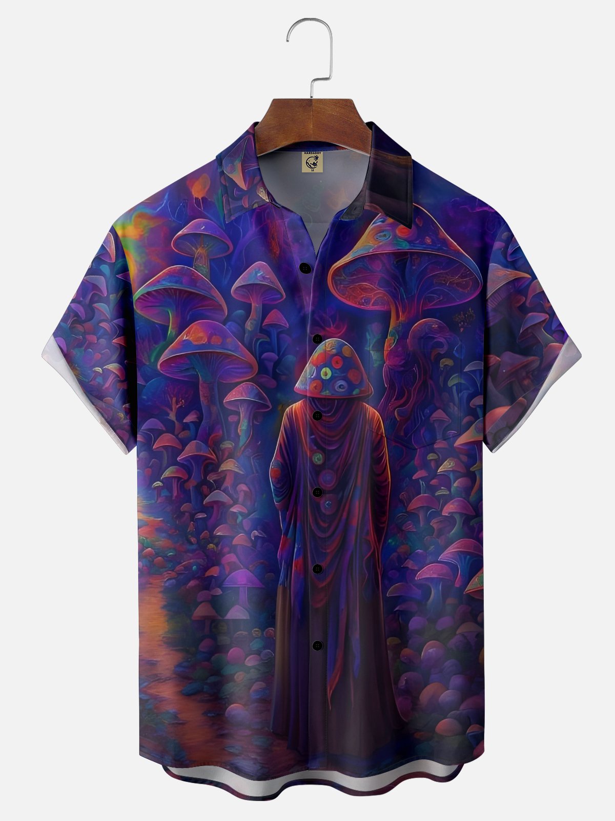 Hardaddy x Yunus Appak Moisture-wicking Magic Mushroom Art Chest Pocket Casual Shirt