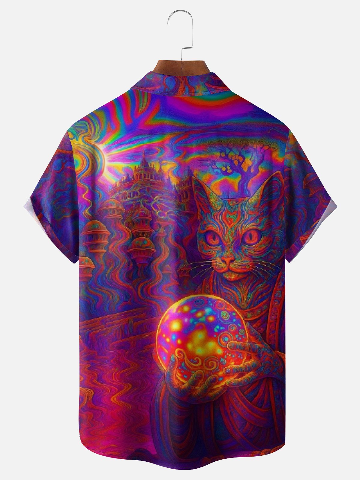 Hardaddy x Yunus Appak Moisture-wicking Wizard Cat Art Chest Pocket Casual Shirt