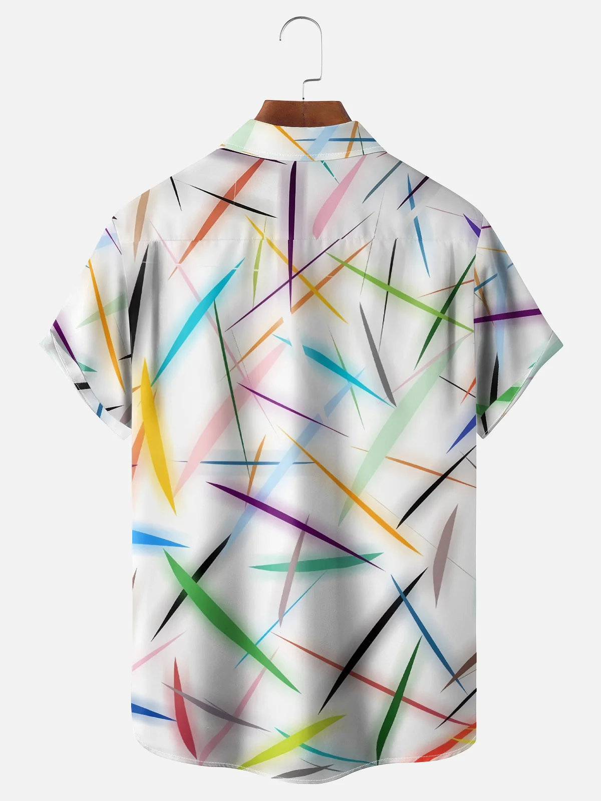 Moisture-wicking Abstract Art Print Chest Pocket Casual Shirt