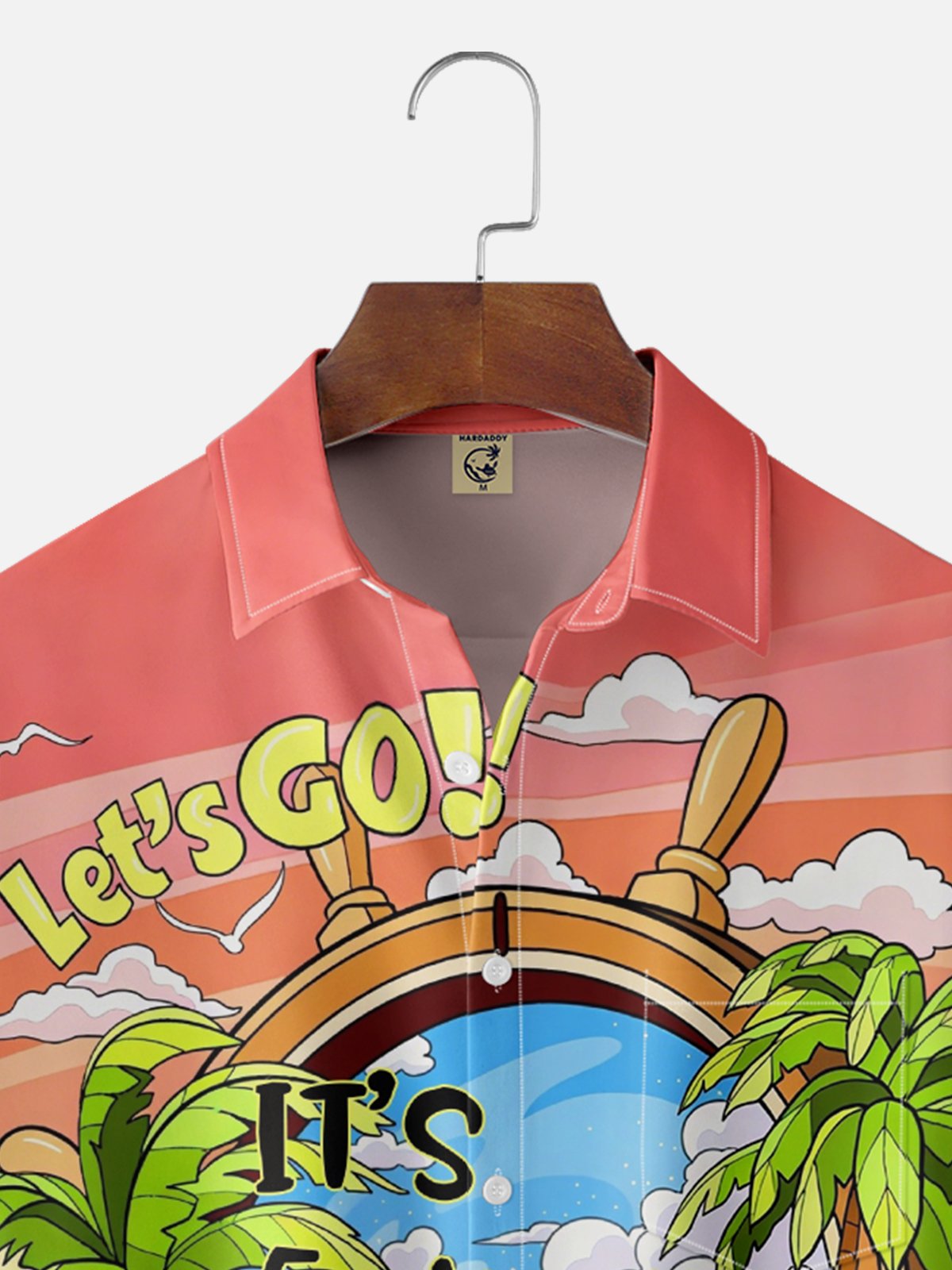 Moisture-wicking Palm Tree Its 5 O'Clock Everywhere Chest Pocket Hawaiian Shirt