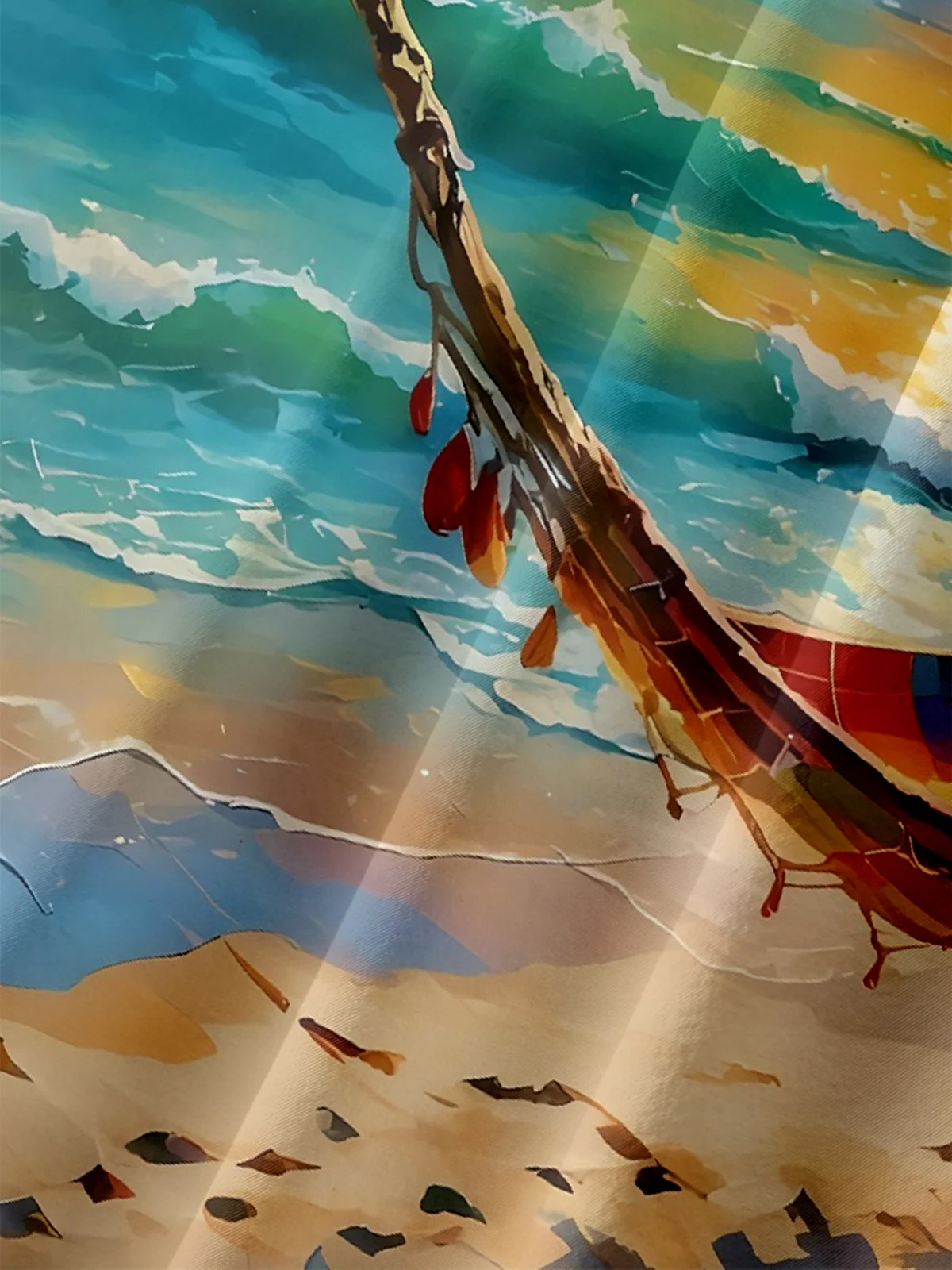 Moisture-wicking Fun Coast Hammock Sunset Chest Pocket Hawaiian Shirt