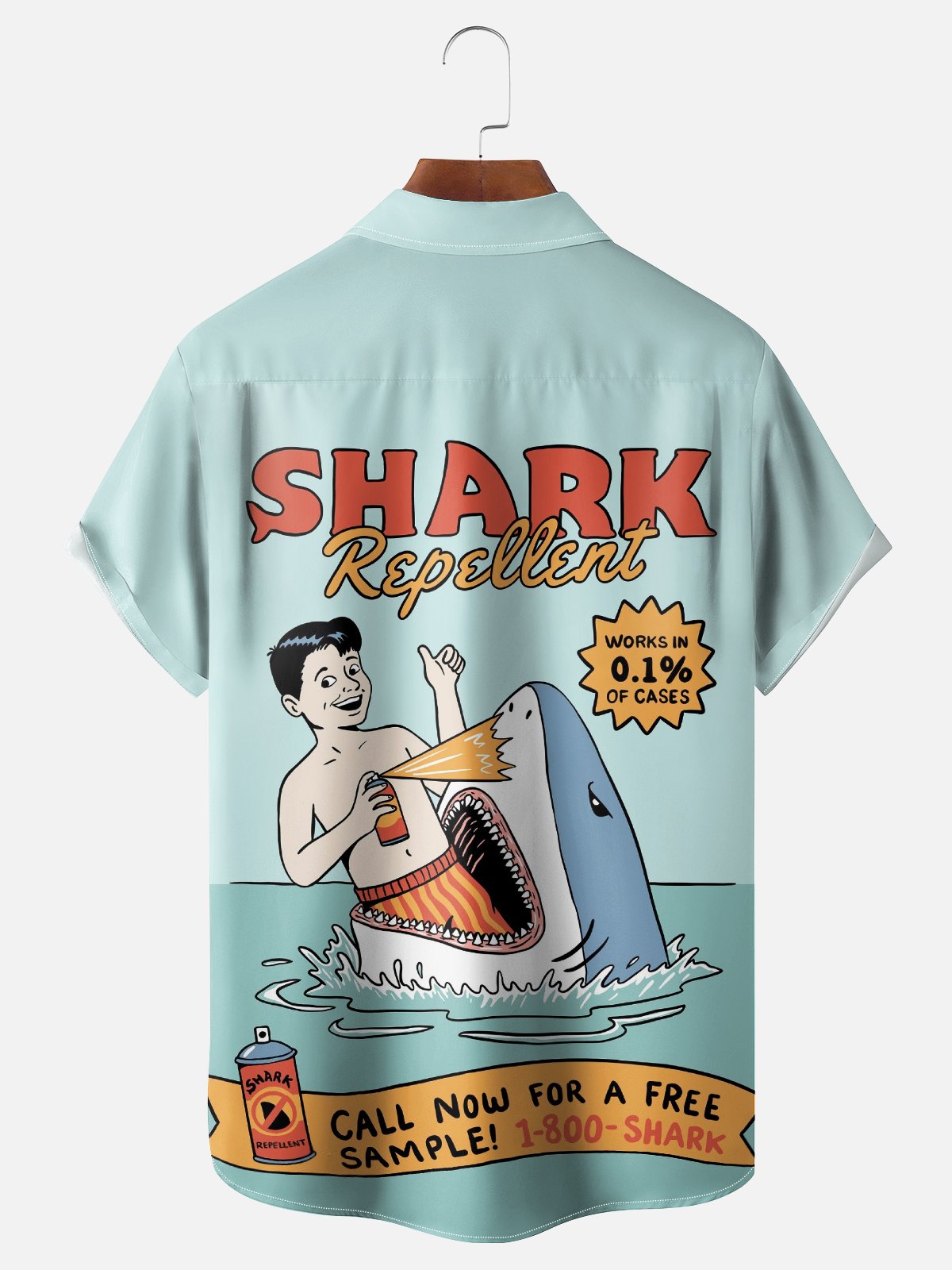 Hardaddy X Coffee Man Moisture-wicking Shark Repellent Chest Pocket Hawaiian Shirt