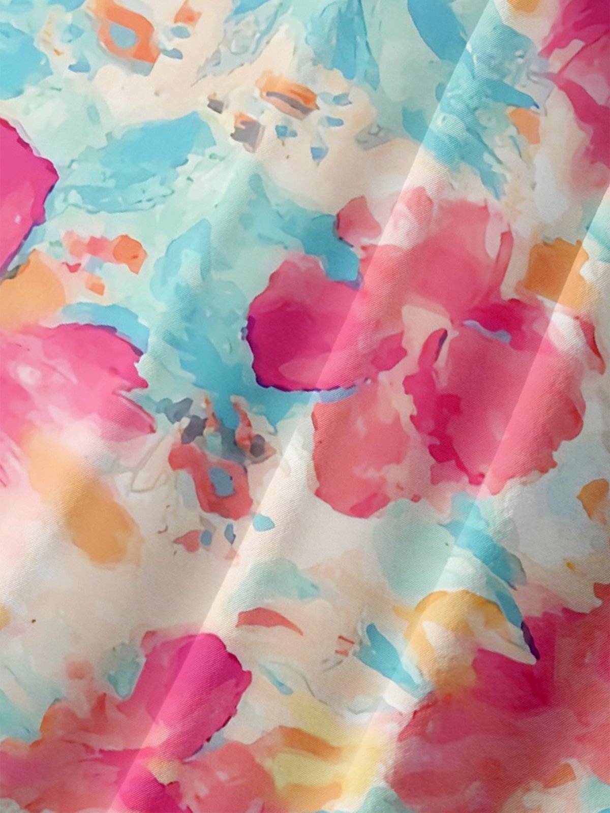 Moisture Wicking Tropical Greens Ombre Floral Chest Pocket Hawaiian Shirt