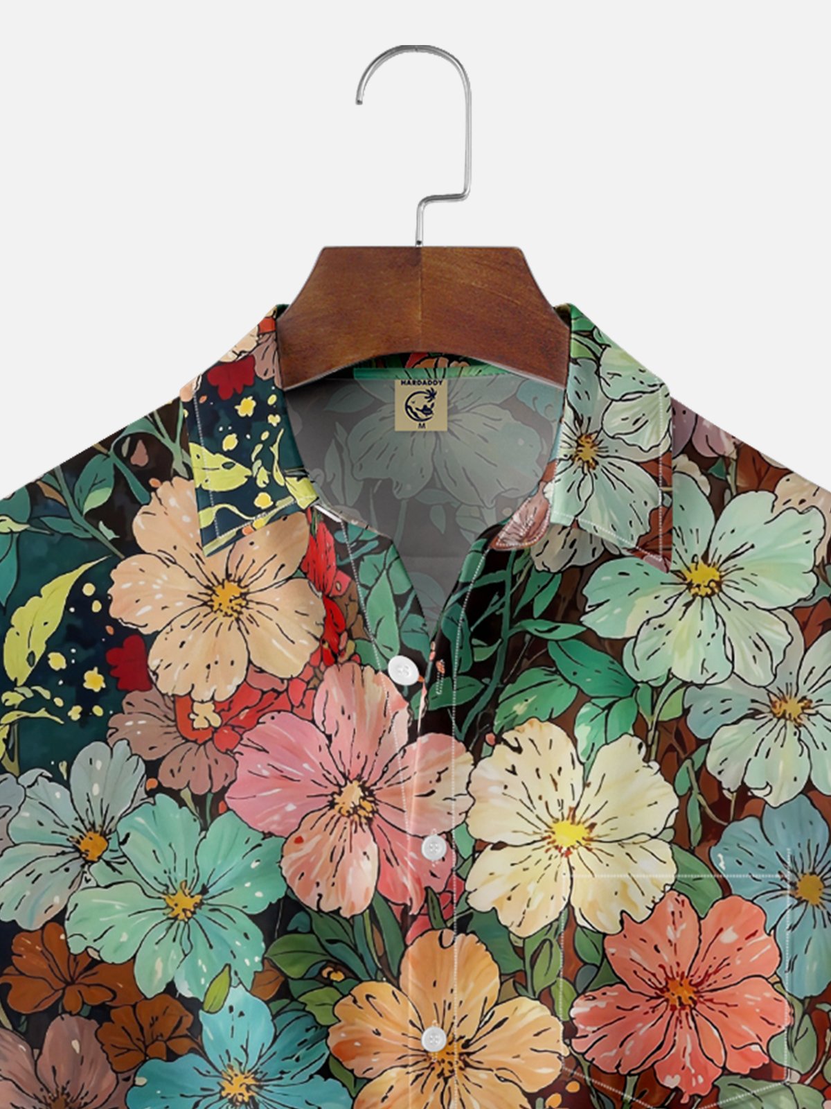 Moisture-wicking Floral Chest Pocket Hawaiian Shirt
