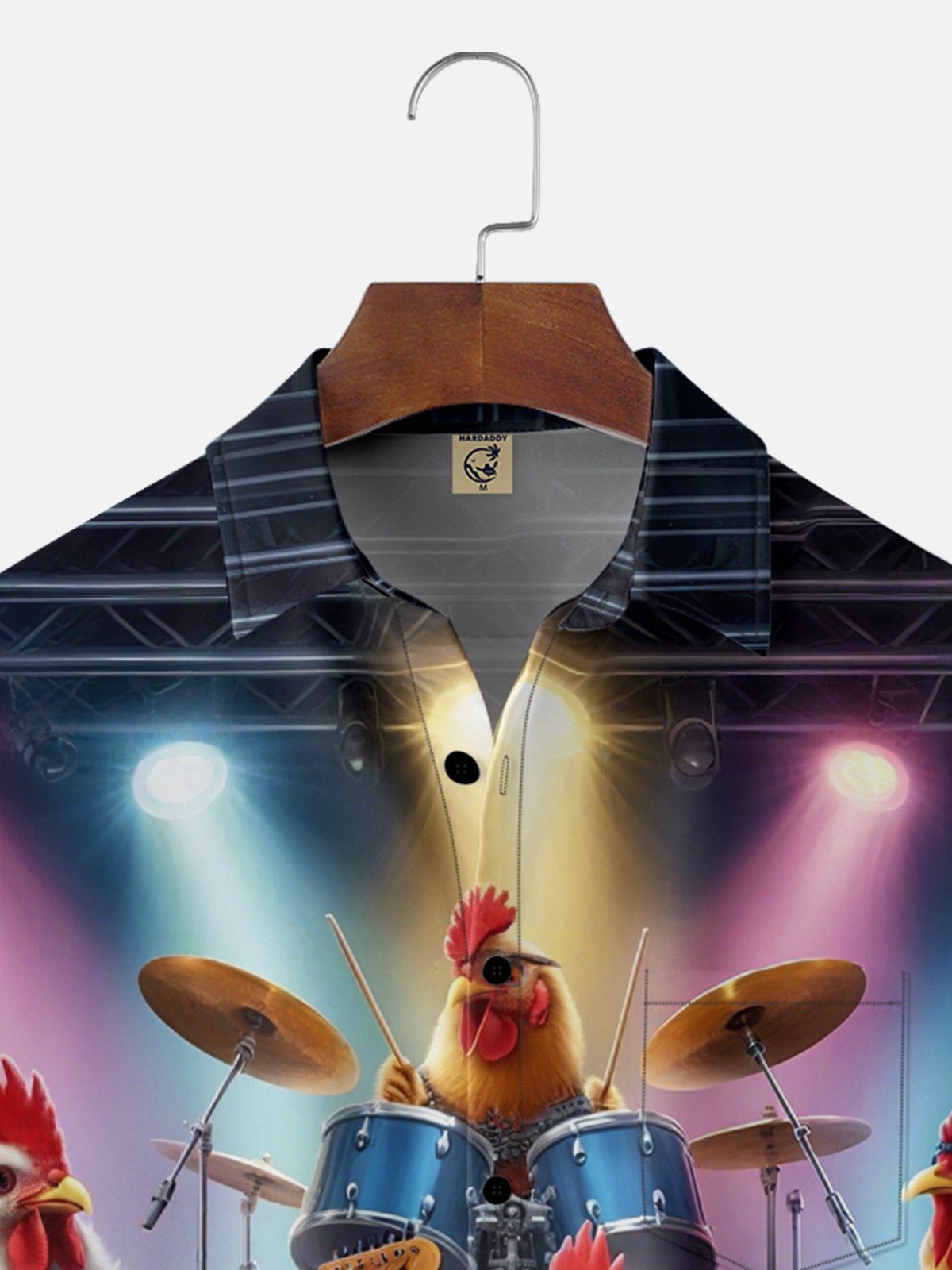Moisture Wicking Chicken Band Chest Pocket Hawaiian Shirt