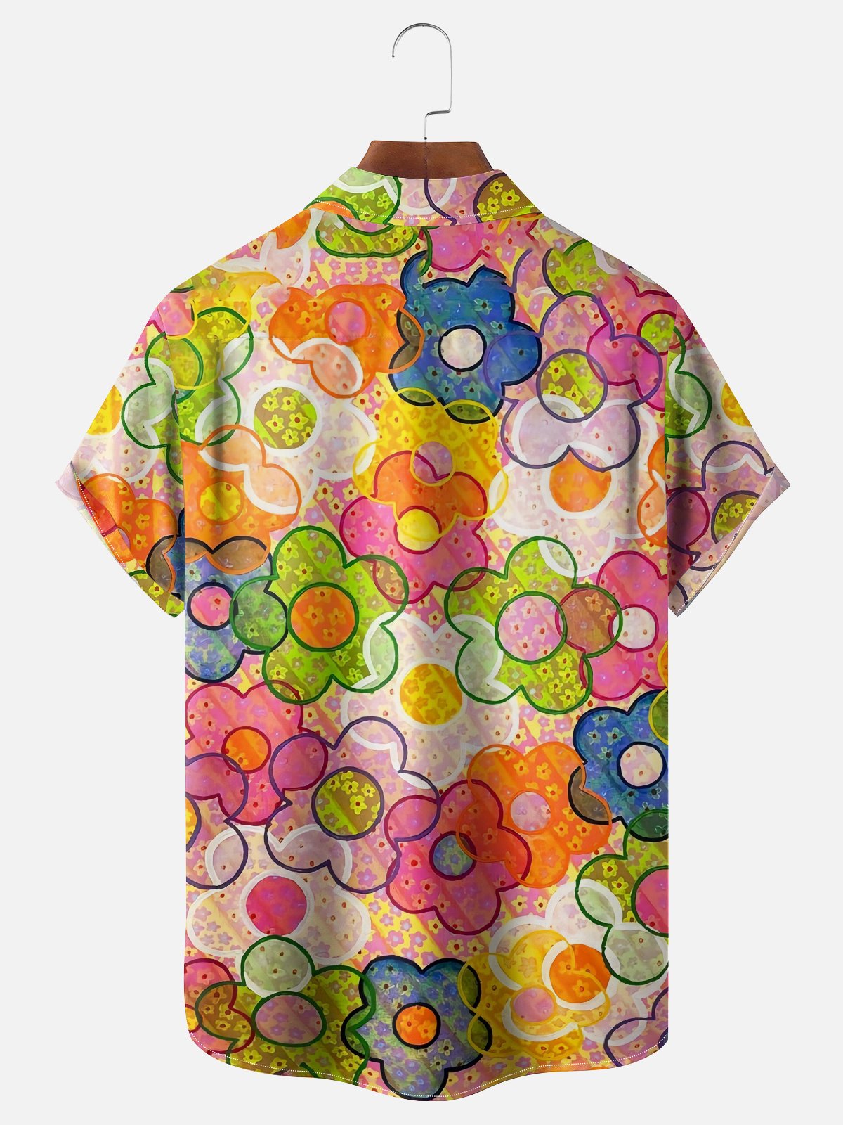 Moisture Wicking Tropical Flora Chest Pocket Hawaiian Shirt