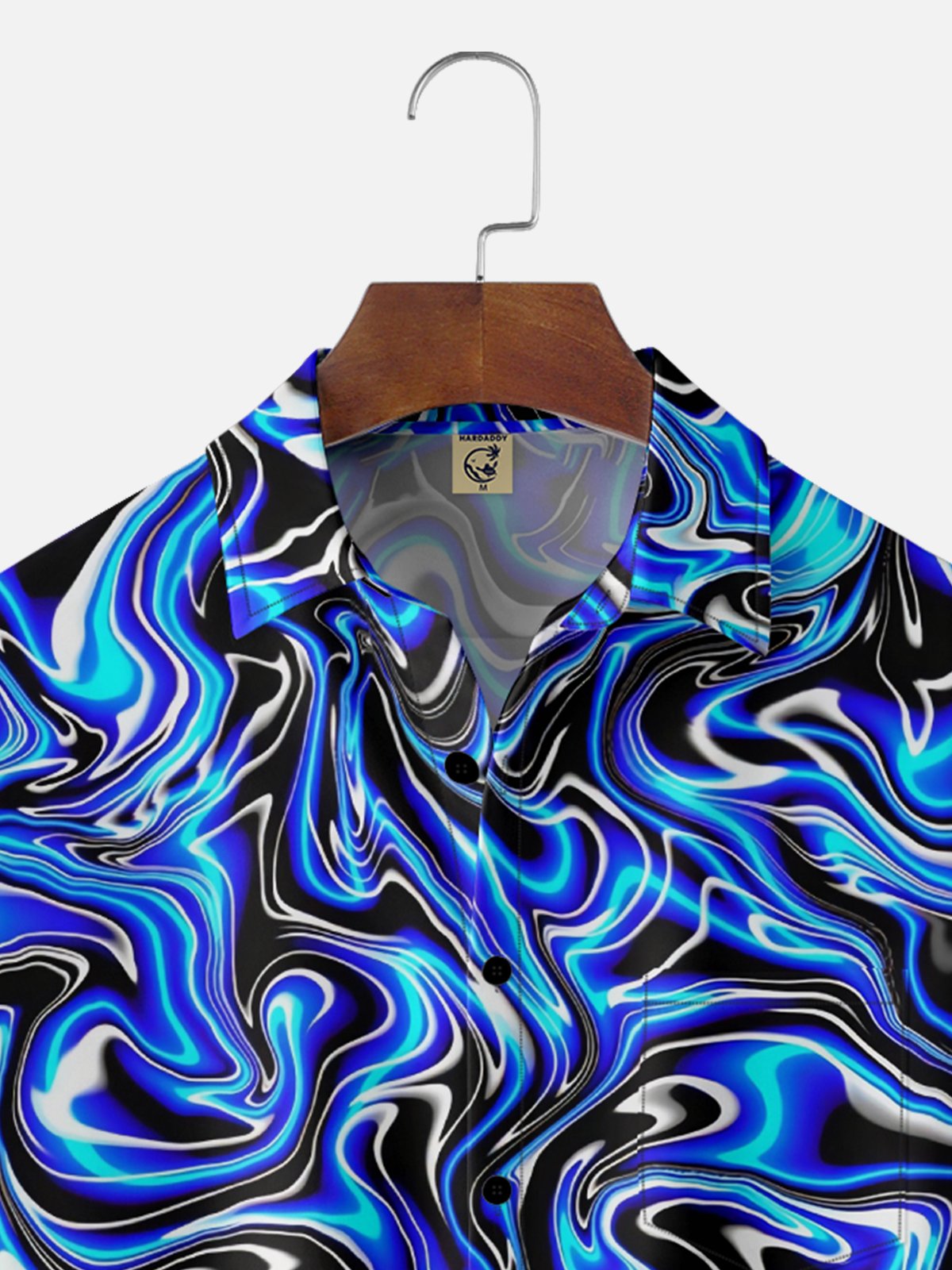 Moisture Wicking Abstract Gradient Print Chest Pocket Hawaiian Shirt