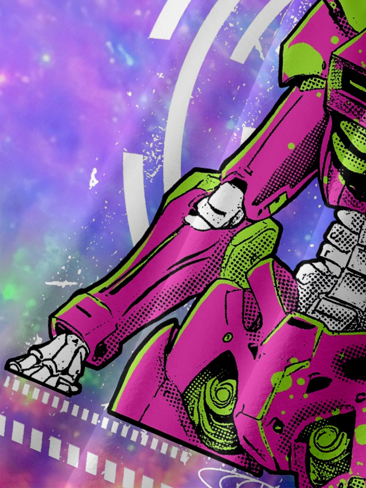 Hardaddy X Muhammad Ilyas Saputro Moisture-wicking Japanese Mecha Gundam Chest Pocket Funky Shirt