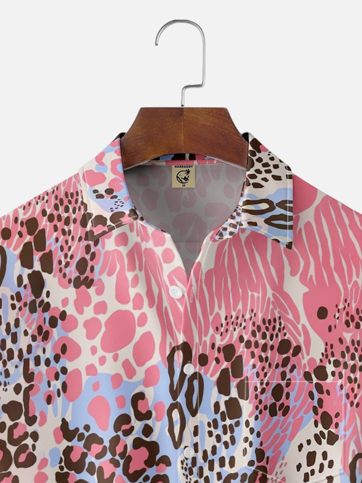 Moisture Wicking Leopard Chest Pocket Hawaiian Shirt