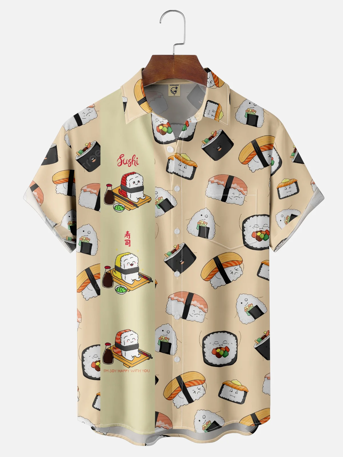 Hardaddy X Kimprut Imut Moisture-wicking Japanese Sushi Chest Pocket Bowling Shirt