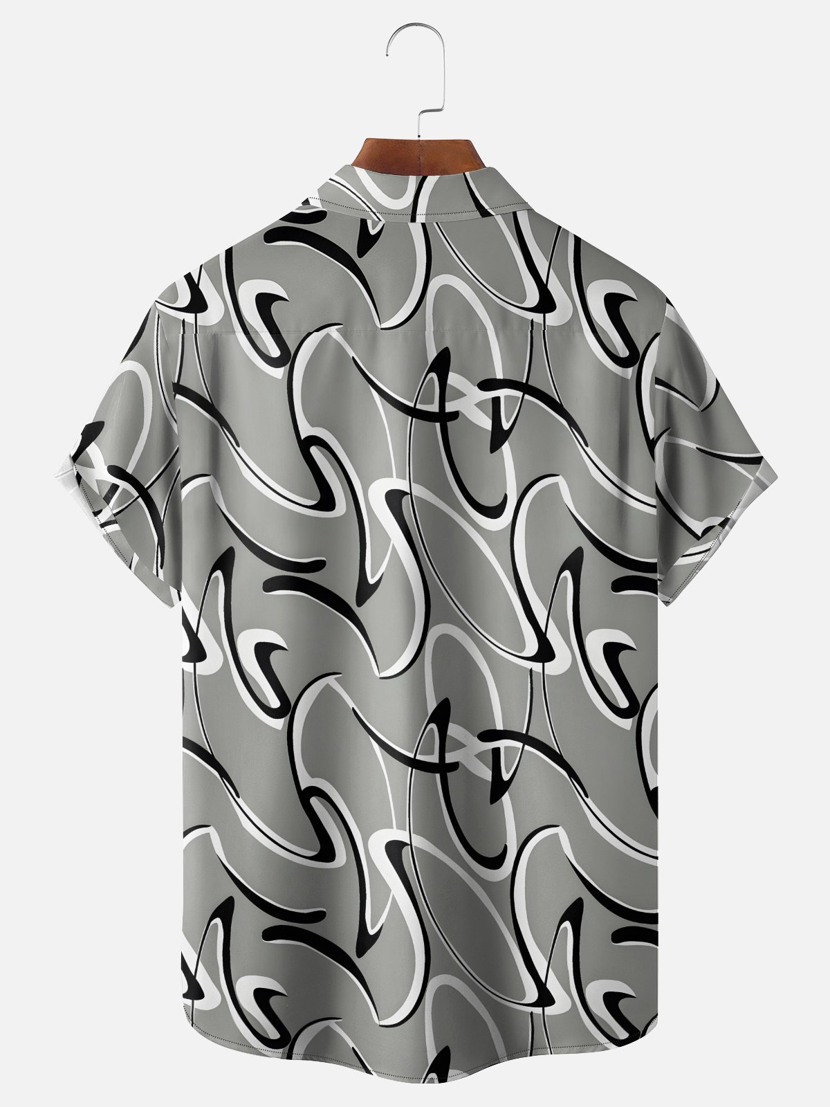 Moisture-wicking Artistic Abstract Chest Pocket Casual Shirt