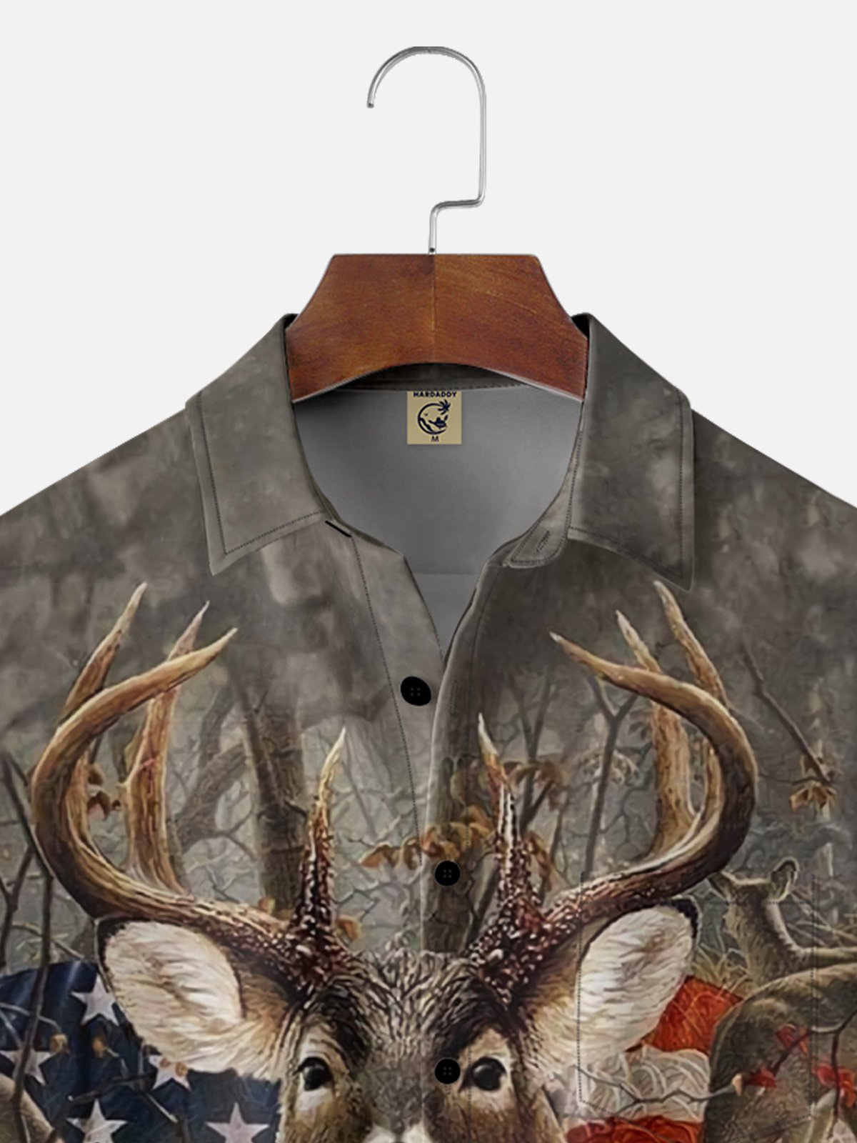 Moisture Wicking American Forest Deer Chest Pocket Hawaiian Shirt